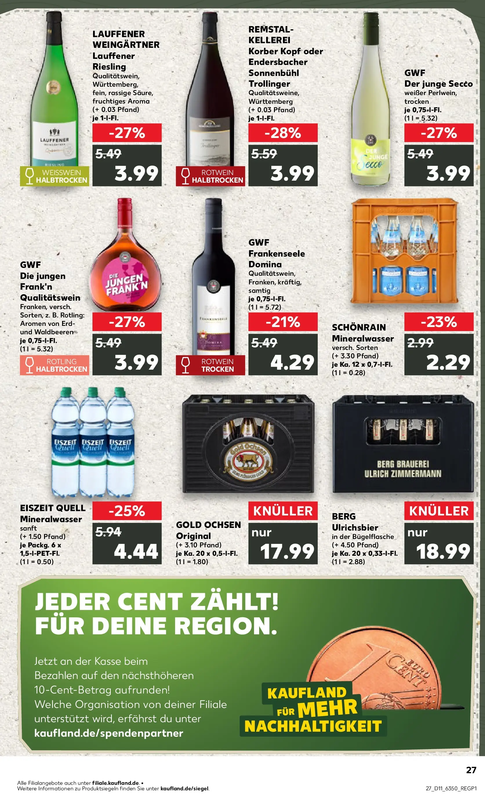 Prospekt Kaufland ab 09.03.2026 » Angebote Online zum Blättern | Seite: 39 | Produkte: Weißwein, Rotwein, Mineralwasser