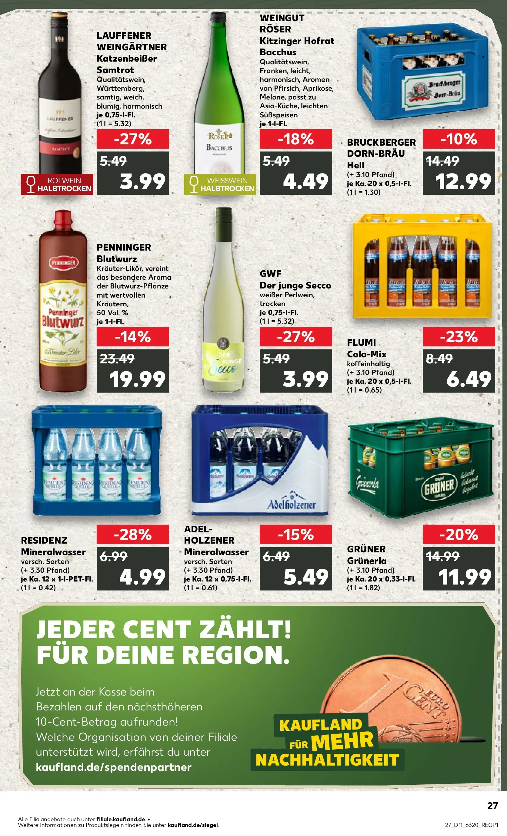 Prospekt Kaufland ab 09.03.2026 » Angebote Online zum Blättern | Seite: 39 | Produkte: Weißwein, Rotwein, Adelholzener, Mineralwasser