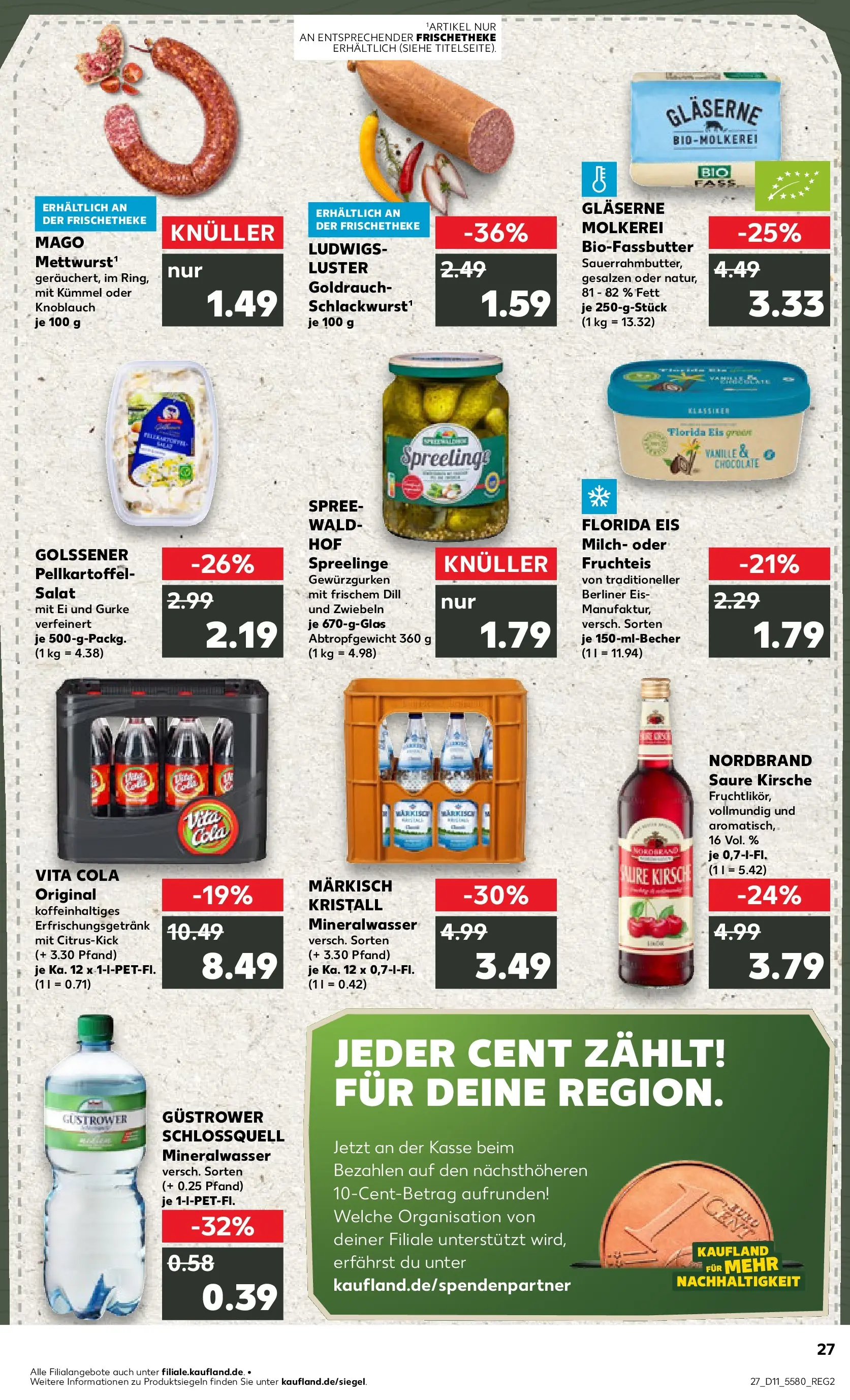 Prospekt Kaufland ab 12.03.2026 » Angebote Online zum Blättern | Seite: 27 | Produkte: Butter, Zwiebeln, Knoblauch, Vita cola