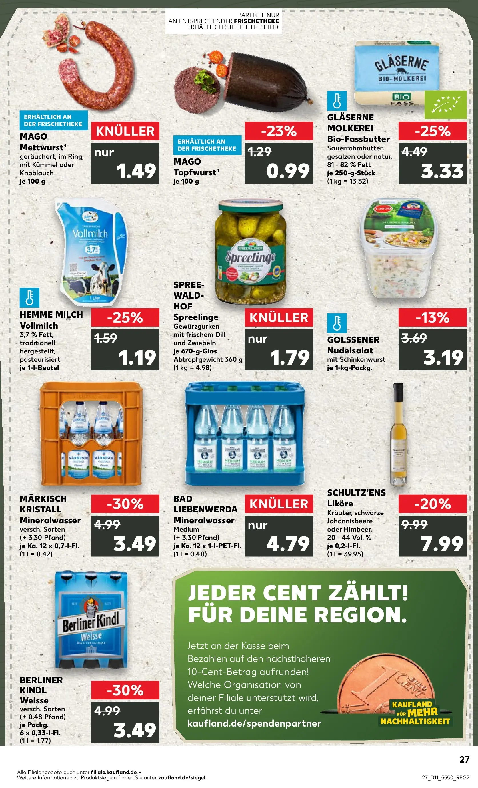 Prospekt Kaufland ab 12.03.2026 » Angebote Online zum Blättern | Seite: 27 | Produkte: Berliner, Butter, Bad, Dill
