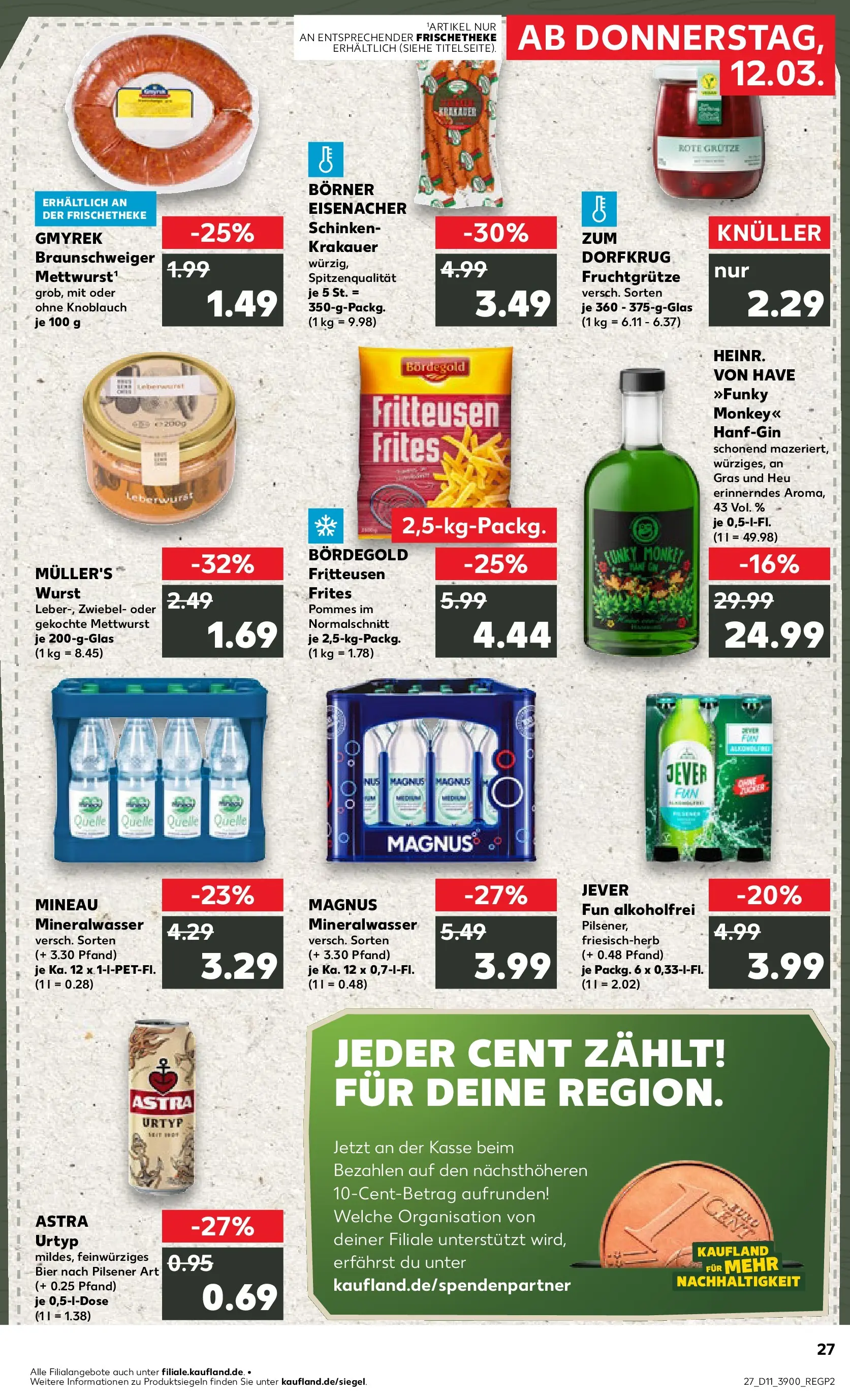Prospekt Kaufland ab 09.03.2026 » Angebote Online zum Blättern | Seite: 39 | Produkte: Bier, Astra, Jever, Gin