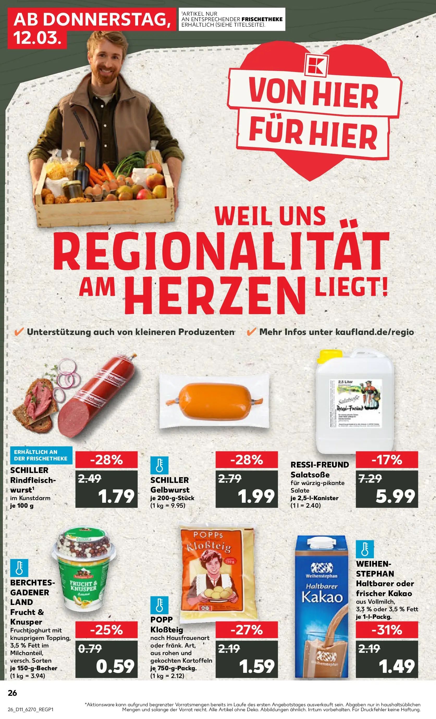 Prospekt Kaufland ab 12.03.2026 » Angebote Online zum Blättern | Seite: 26 | Produkte: Fruchtjoghurt, Kartoffeln, Wurst, Rindfleisch