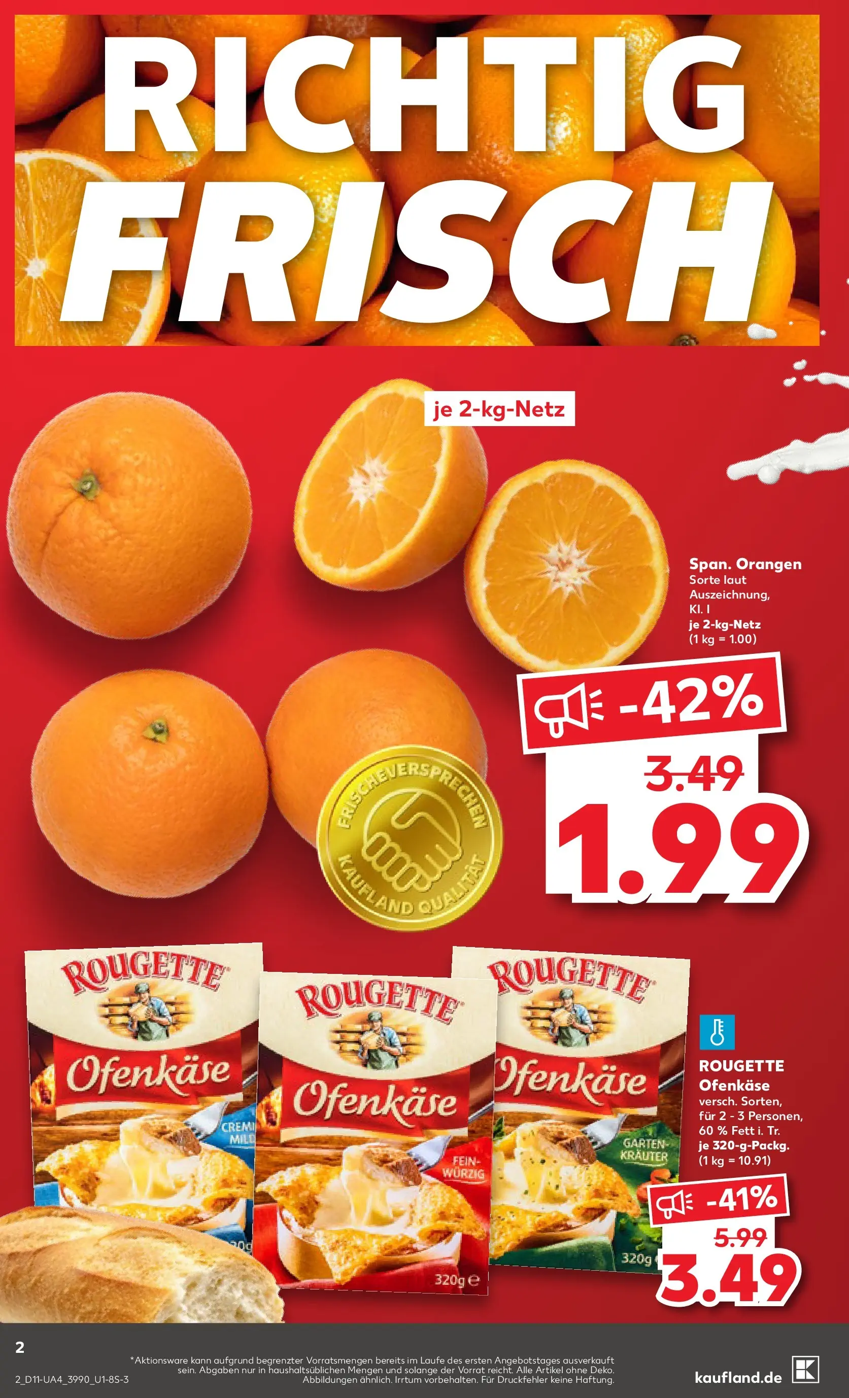 Prospekt Kaufland ab 09.03.2026 » Angebote Online zum Blättern | Seite: 14 | Produkte: Orangen, Rougette ofenkase