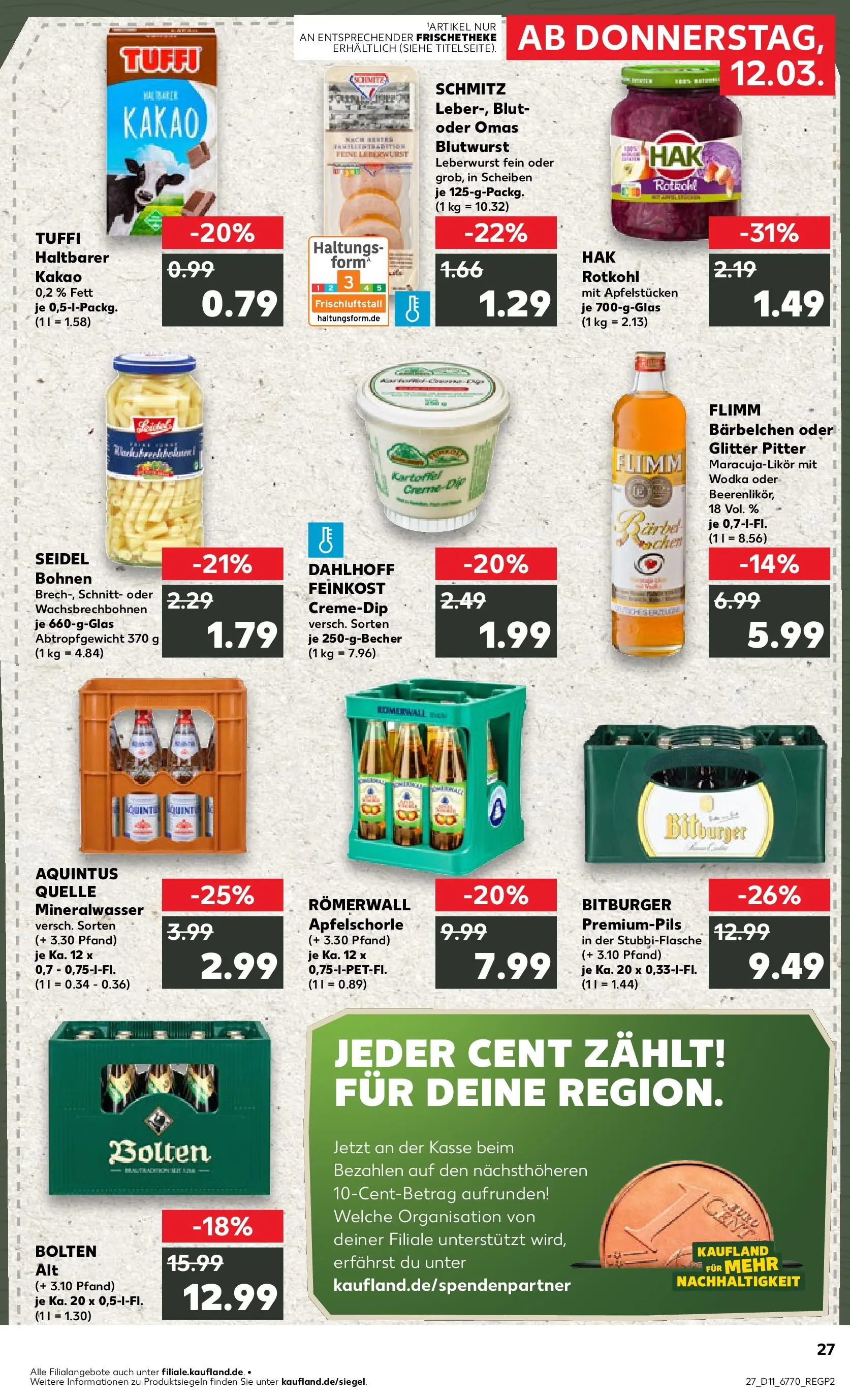 Prospekt Kaufland ab 09.03.2026 » Angebote Online zum Blättern | Seite: 39 | Produkte: Rotkohl, Mineralwasser, Apple, Wodka