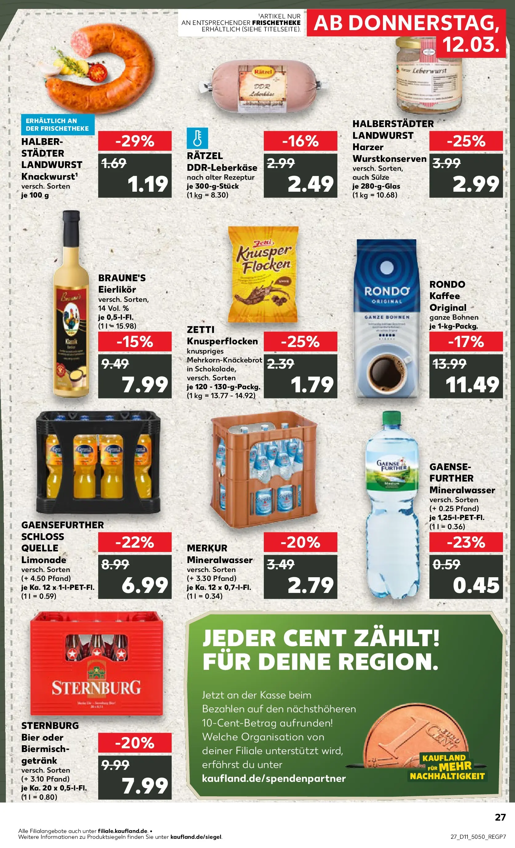 Prospekt Kaufland ab 09.03.2026 » Angebote Online zum Blättern | Seite: 39 | Produkte: Kaffee, Limonade, Mineralwasser, Flocken