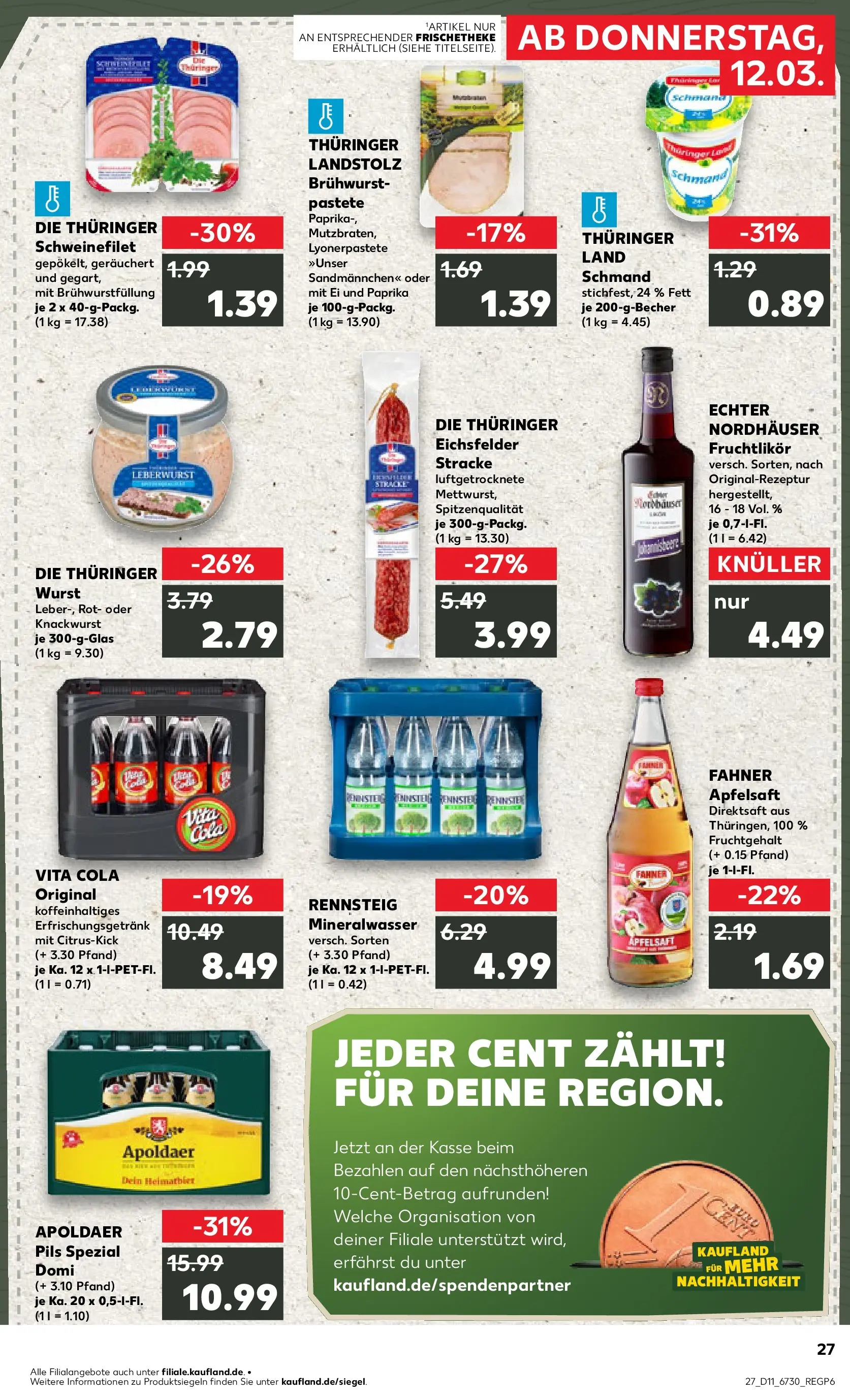 Prospekt Kaufland ab 12.03.2026 » Angebote und Werbung Online | Seite: 27 | Produkte: Pils, Mineralwasser, Apple, Paprika Prospekt Kaufland ab 12.03.2026 » Angebote Online zum Blättern | Seite: 27 | Produkte: Pils, Mineralwasser, Apple, Paprika