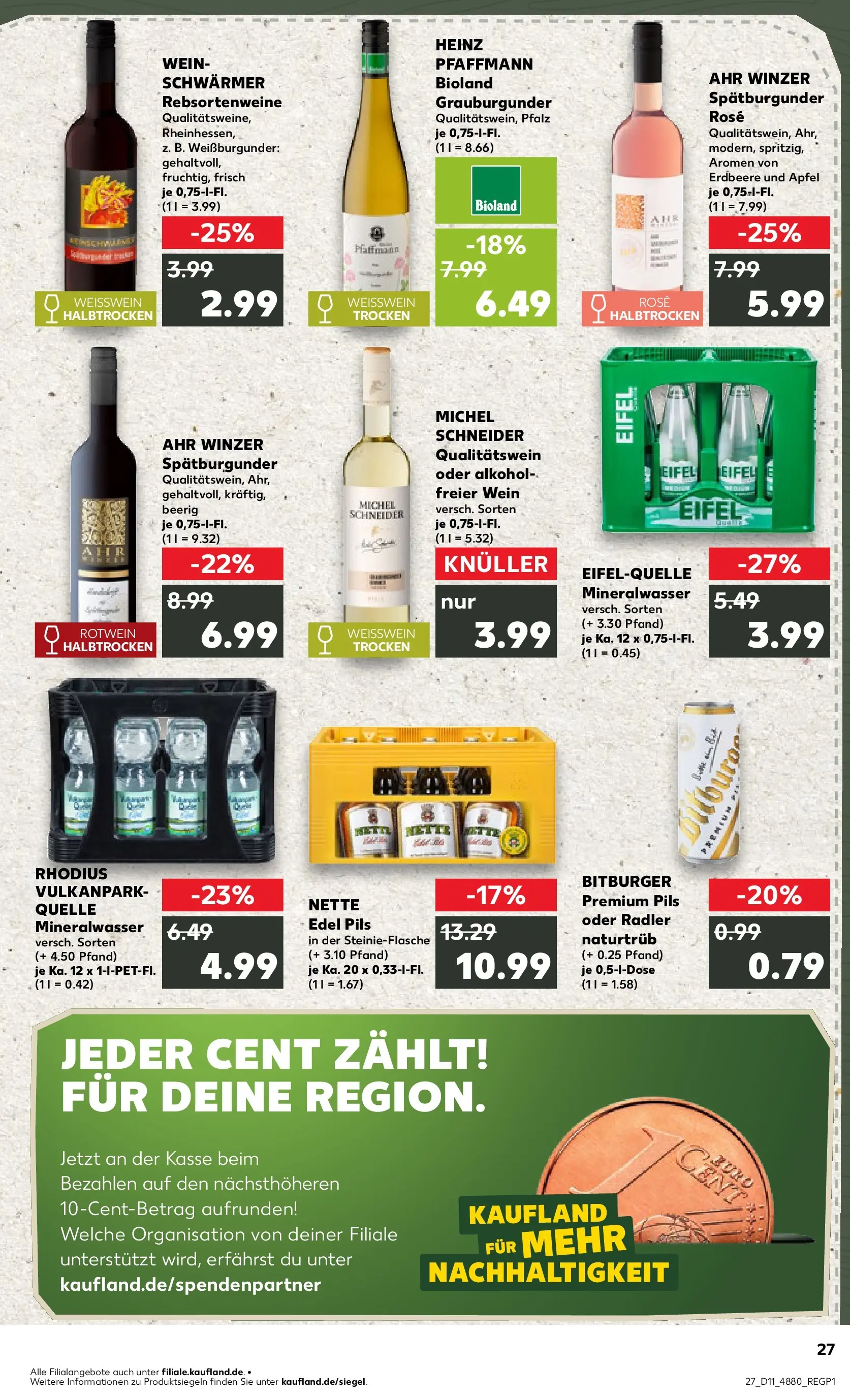 Prospekt Kaufland ab 12.03.2026 » Angebote Online zum Blättern | Seite: 27 | Produkte: Weißwein, Rotwein, Äpfel, Radler