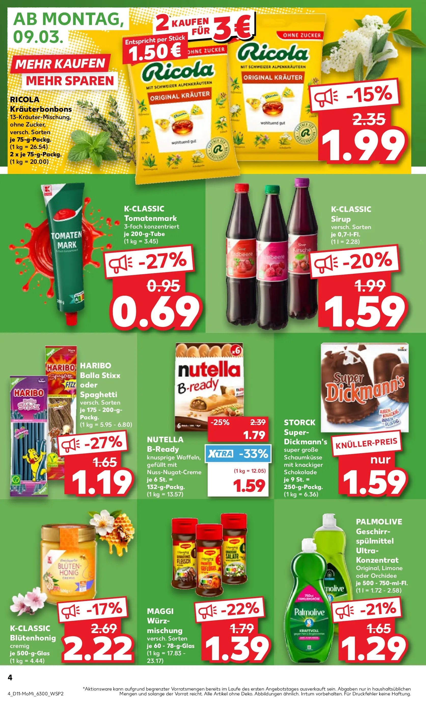 Prospekt Kaufland ab 09.03.2026 » Angebote Online zum Blättern | Seite: 4 | Produkte: Maggi, Orchidee, Tomaten, Nutella