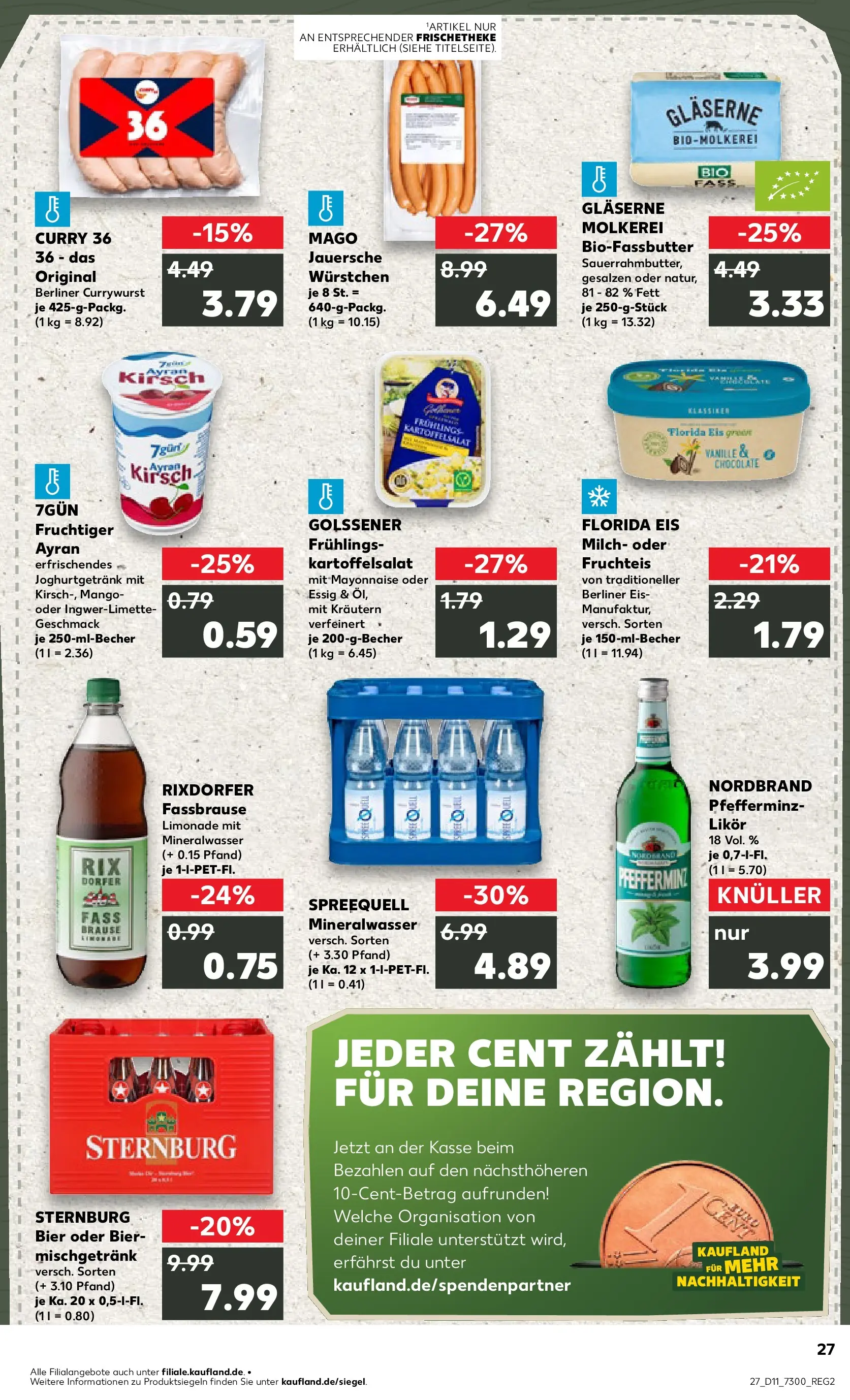 Prospekt Kaufland ab 11.03.2026 » Angebote Online zum Blättern | Seite: 27 | Produkte: Berliner, Milch, Likör, Mayonnaise