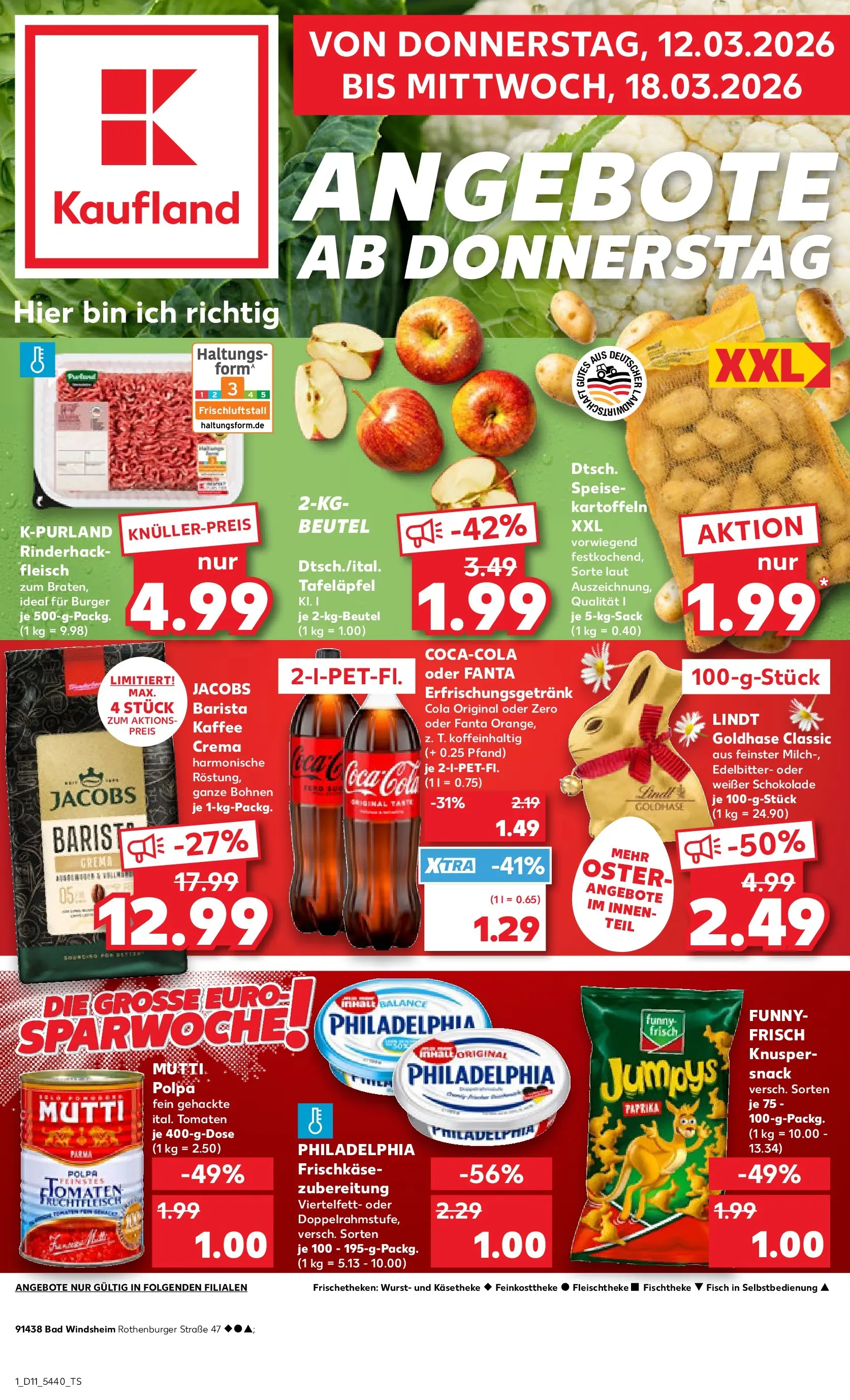 Prospekt Kaufland ab 12.03.2026 » Angebote Online zum Blättern | Seite: 1 | Produkte: Fanta, Burger, Kartoffeln, Chips