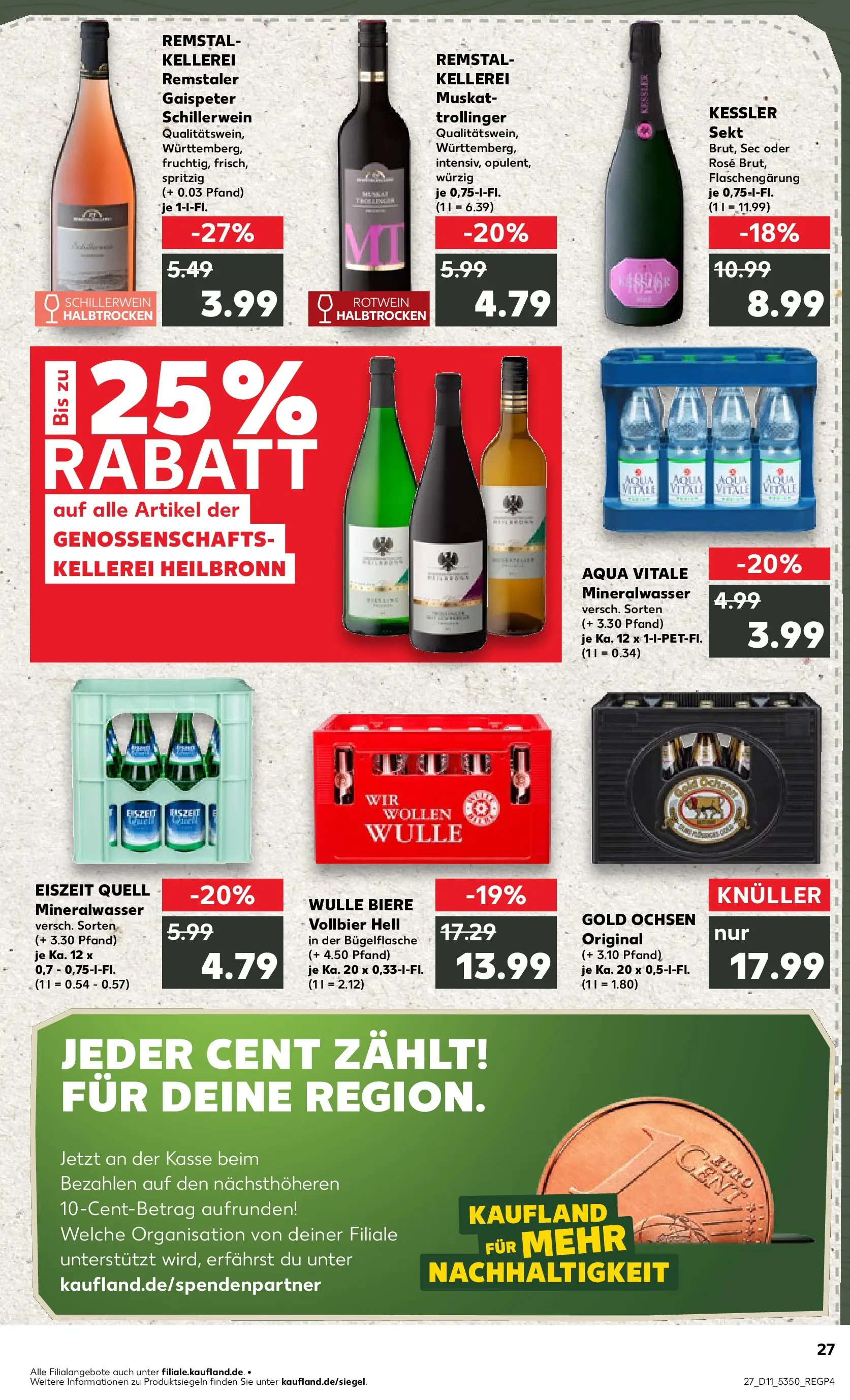 Prospekt Kaufland ab 09.03.2026 » Angebote Online zum Blättern | Seite: 39 | Produkte: Rotwein, Sekt, Mineralwasser