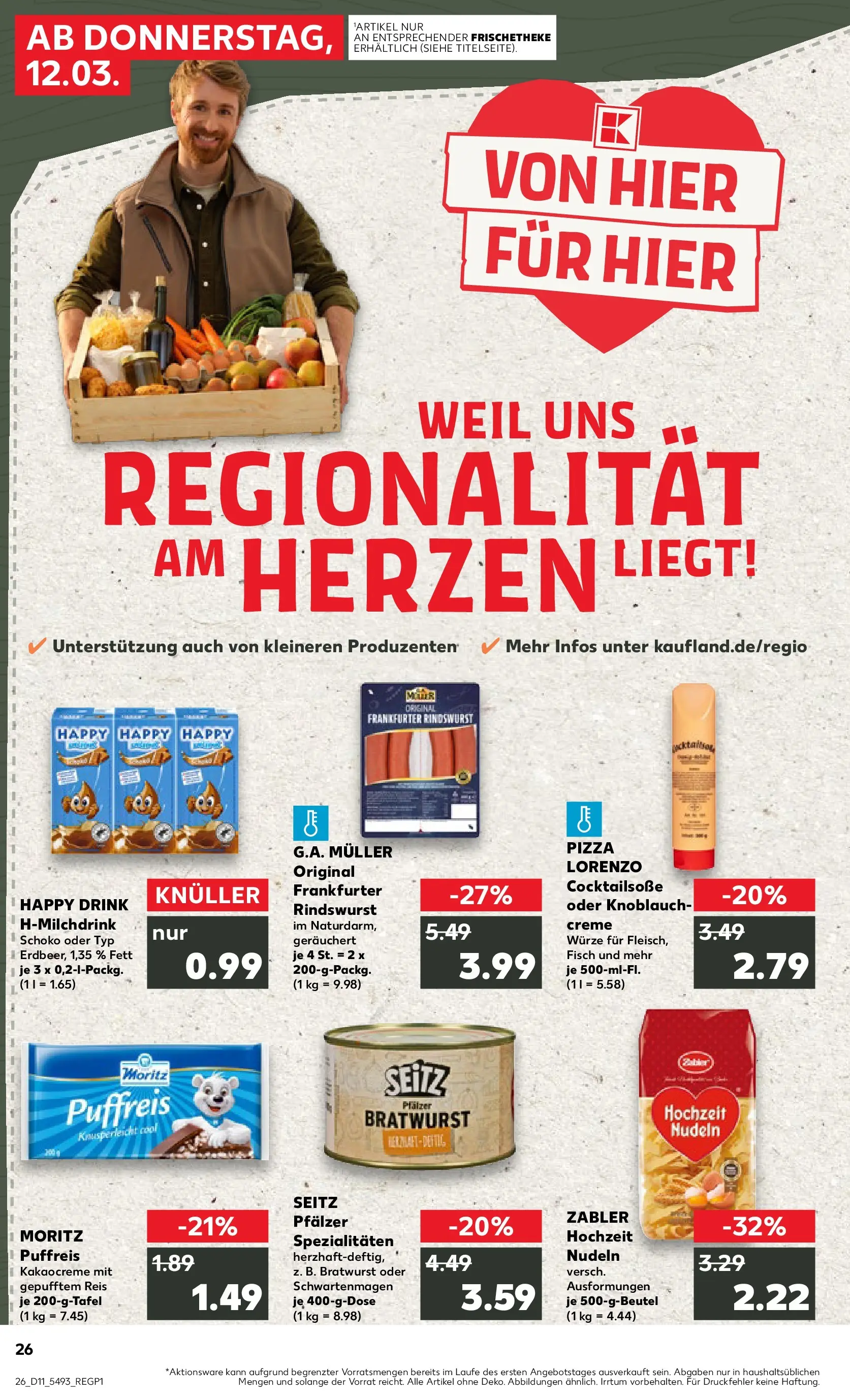 Prospekt Kaufland ab 12.03.2026 » Angebote Online zum Blättern | Seite: 26 | Produkte: Bratwurst, Creme, Fisch, Knoblauch