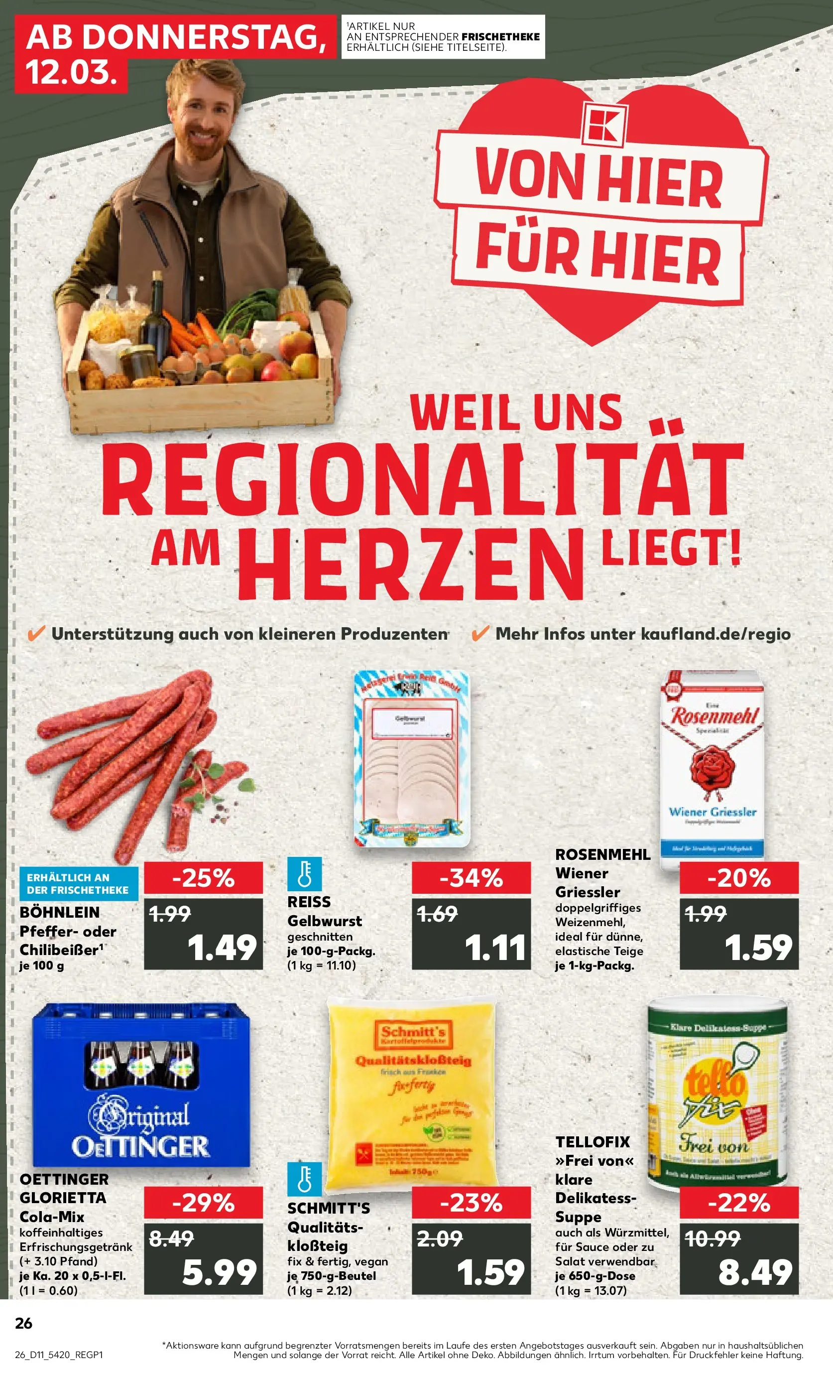 Prospekt Kaufland ab 12.03.2026 » Angebote Online zum Blättern | Seite: 26 | Produkte: Oettinger, Pfeffer, Salat