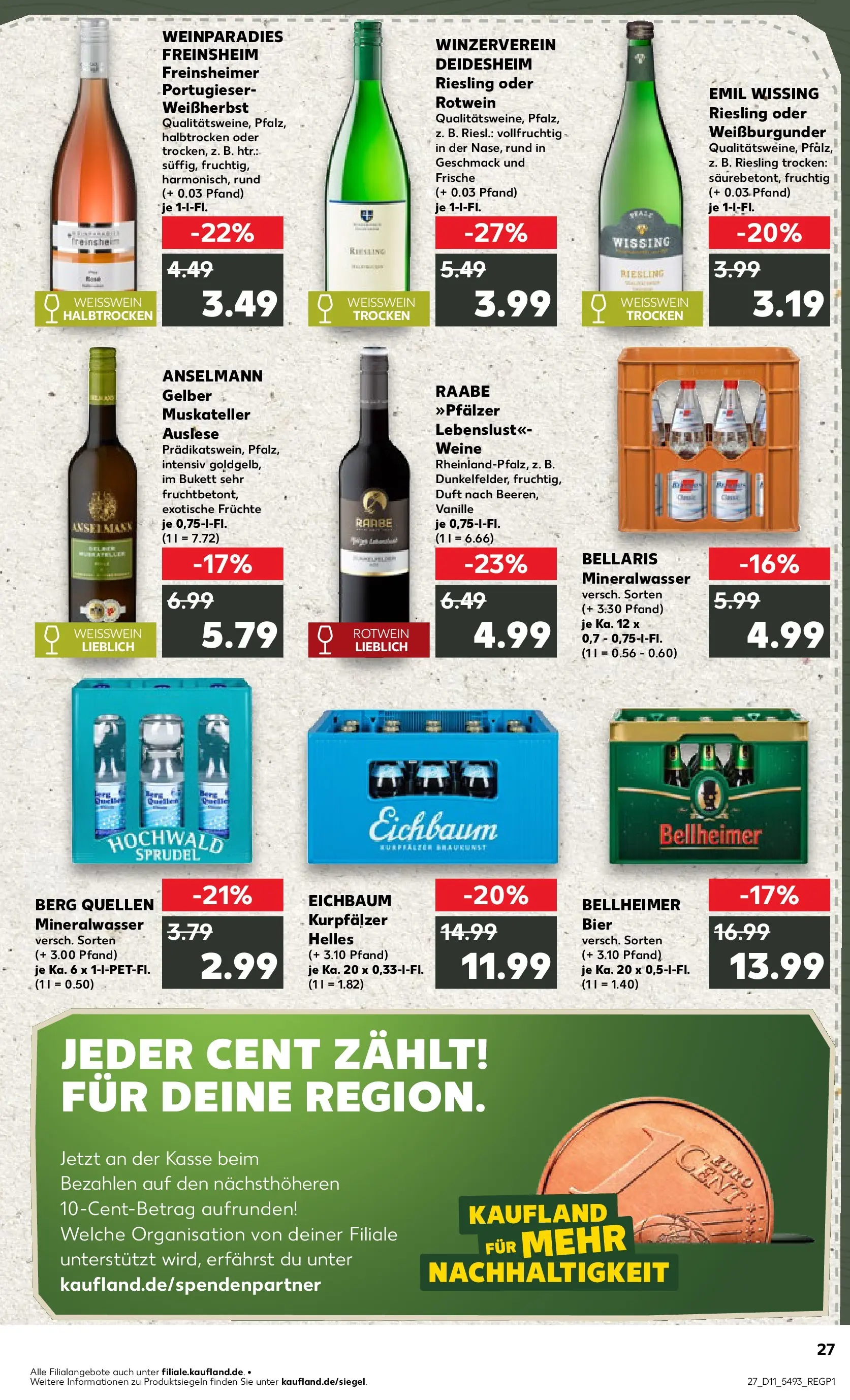 Prospekt Kaufland ab 12.03.2026 » Angebote Online zum Blättern | Seite: 27 | Produkte: Bier, Rotwein, Duft, Mineralwasser