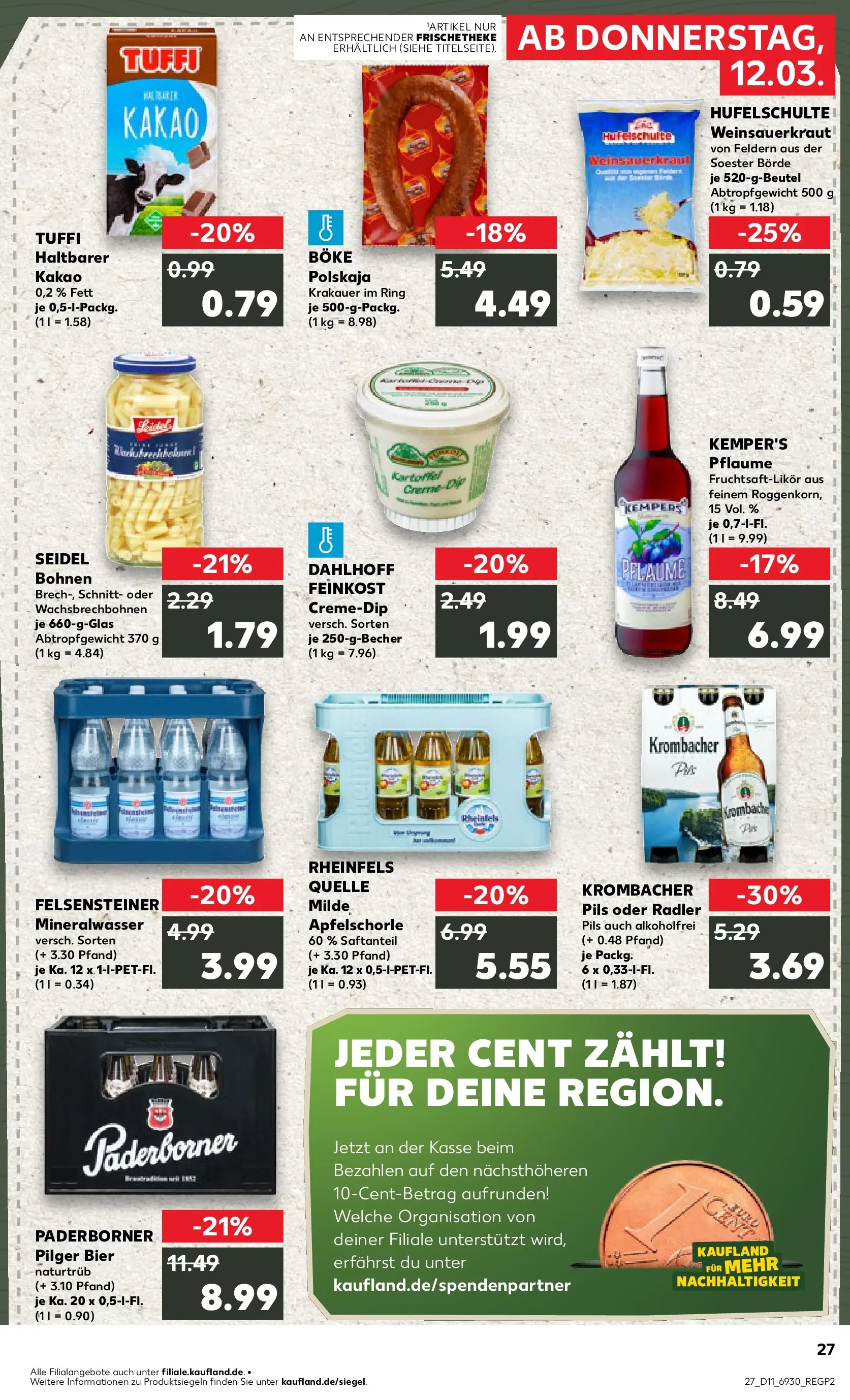 Prospekt Kaufland ab 11.03.2026 » Angebote Online zum Blättern | Seite: 27 | Produkte: Pils, Apple, Radler, Rheinfels quelle