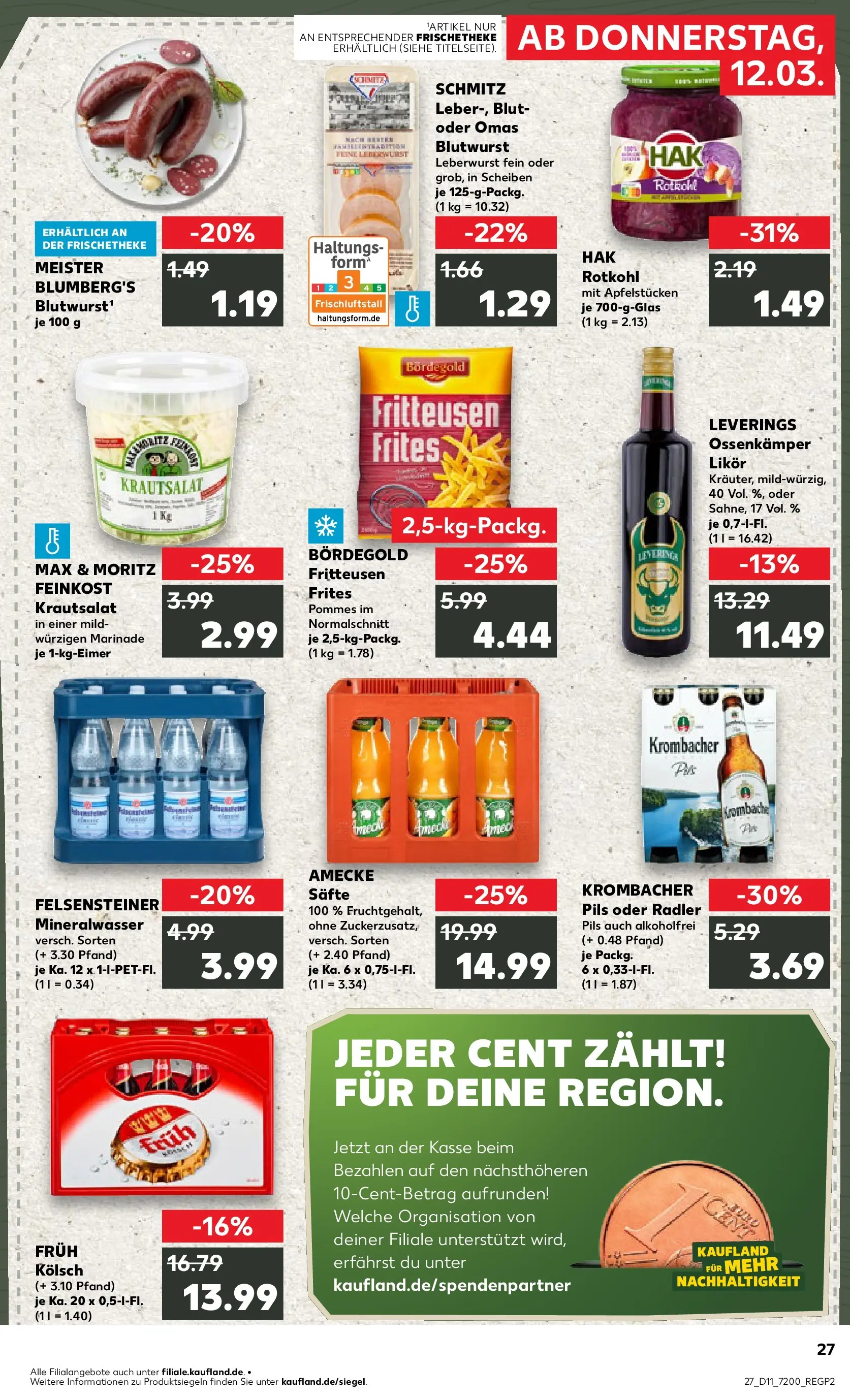 Prospekt Kaufland ab 09.03.2026 » Angebote Online zum Blättern | Seite: 39 | Produkte: Pils, Mineralwasser, Radler, Krombacher