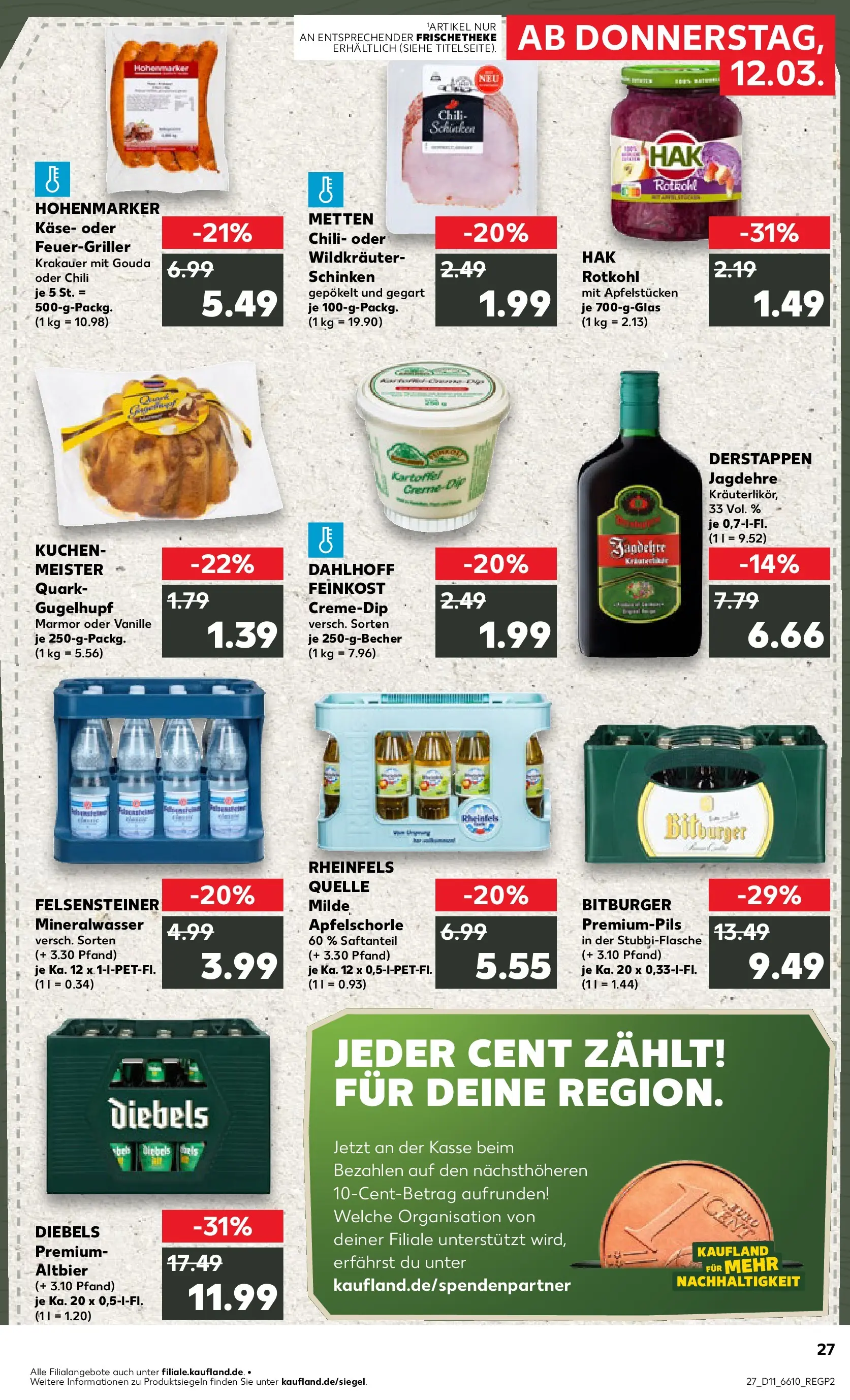 Prospekt Kaufland ab 12.03.2026 » Angebote Online zum Blättern | Seite: 27 | Produkte: Käse, Apple, Chili, Diebels