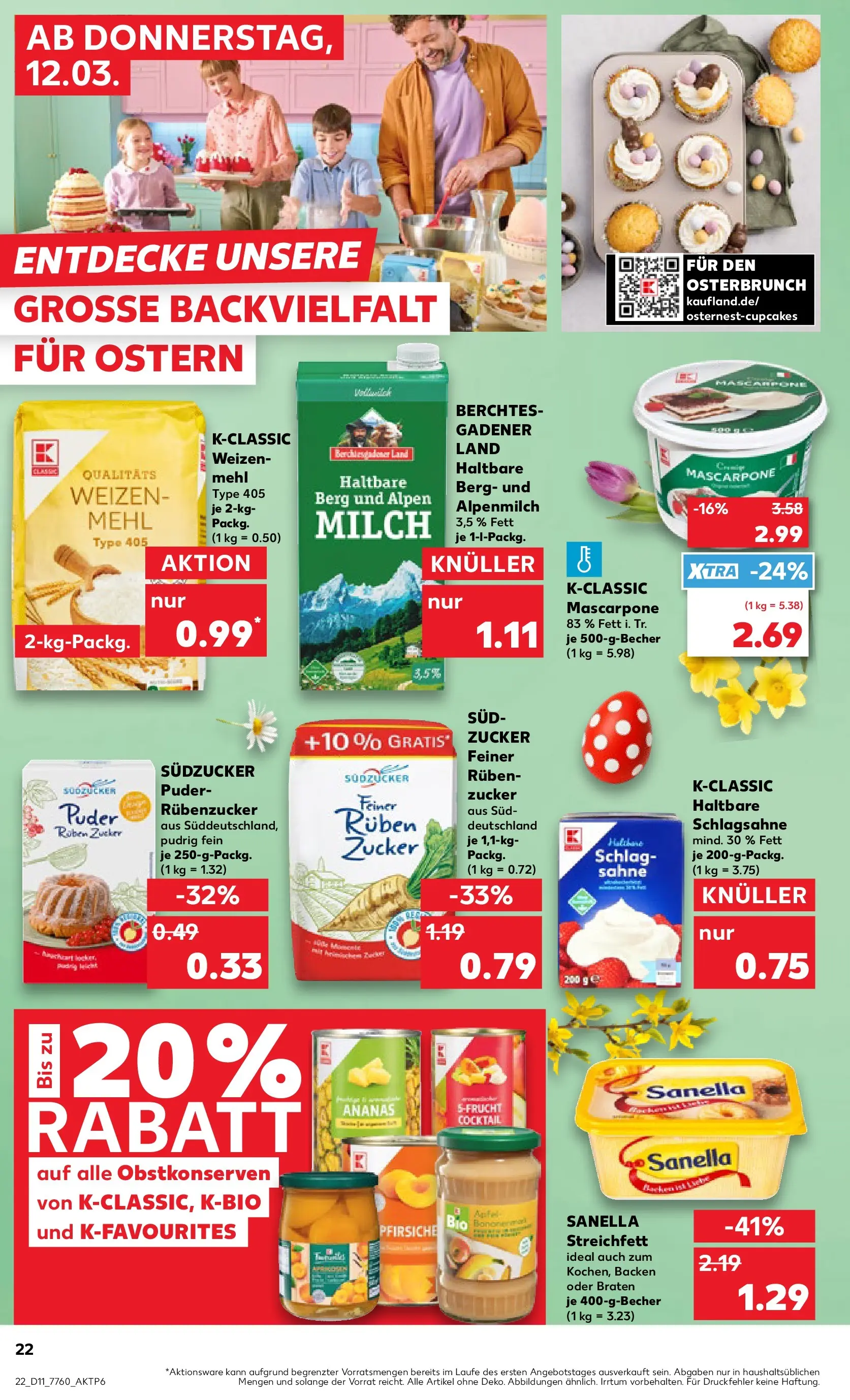 Prospekt Kaufland ab 09.03.2026 » Angebote Online zum Blättern | Seite: 34 | Produkte: Schlagsahne, Puder, Apple, Sanella