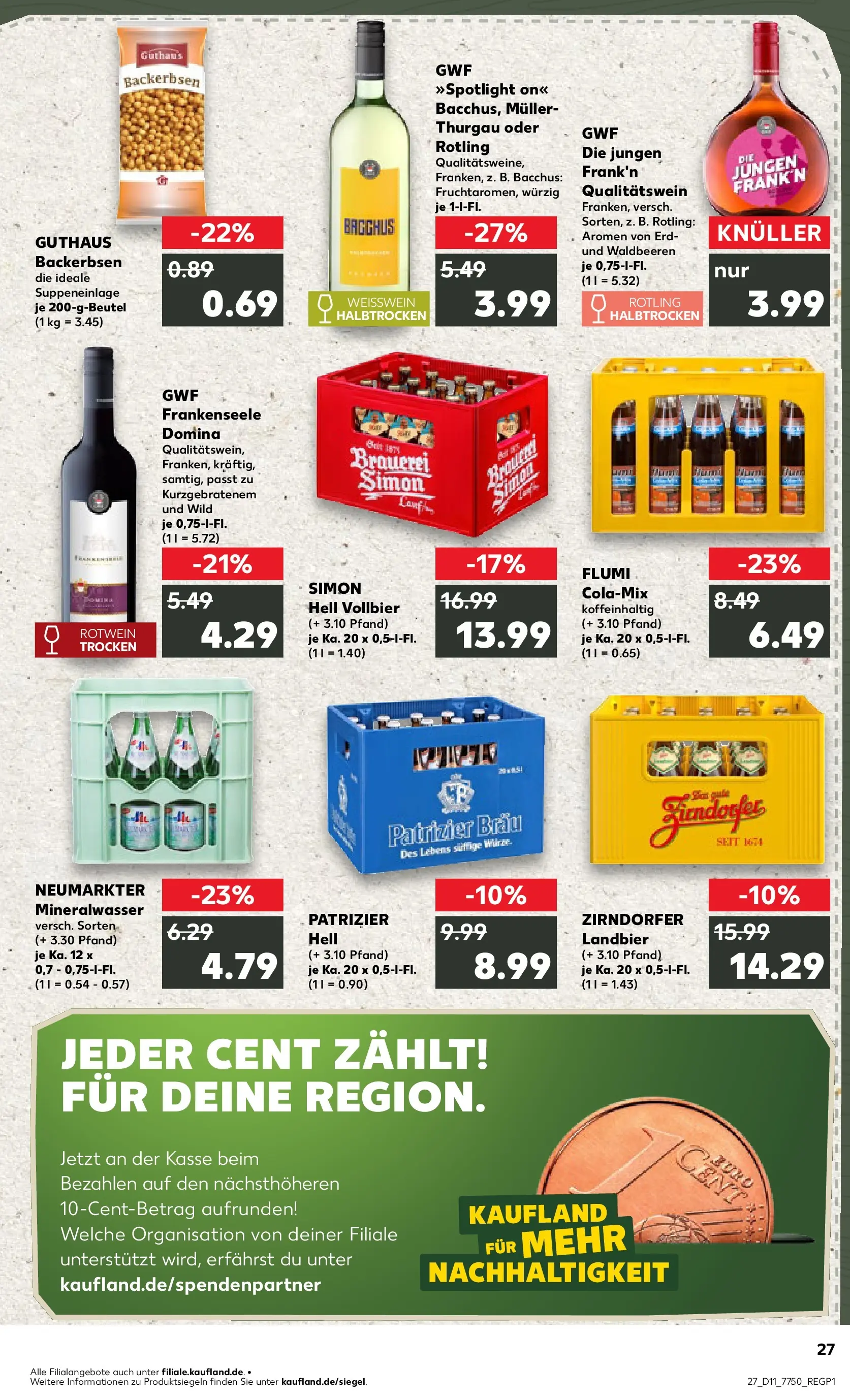 Prospekt Kaufland ab 09.03.2026 » Angebote Online zum Blättern | Seite: 39 | Produkte: Weißwein, Rotwein, Mineralwasser