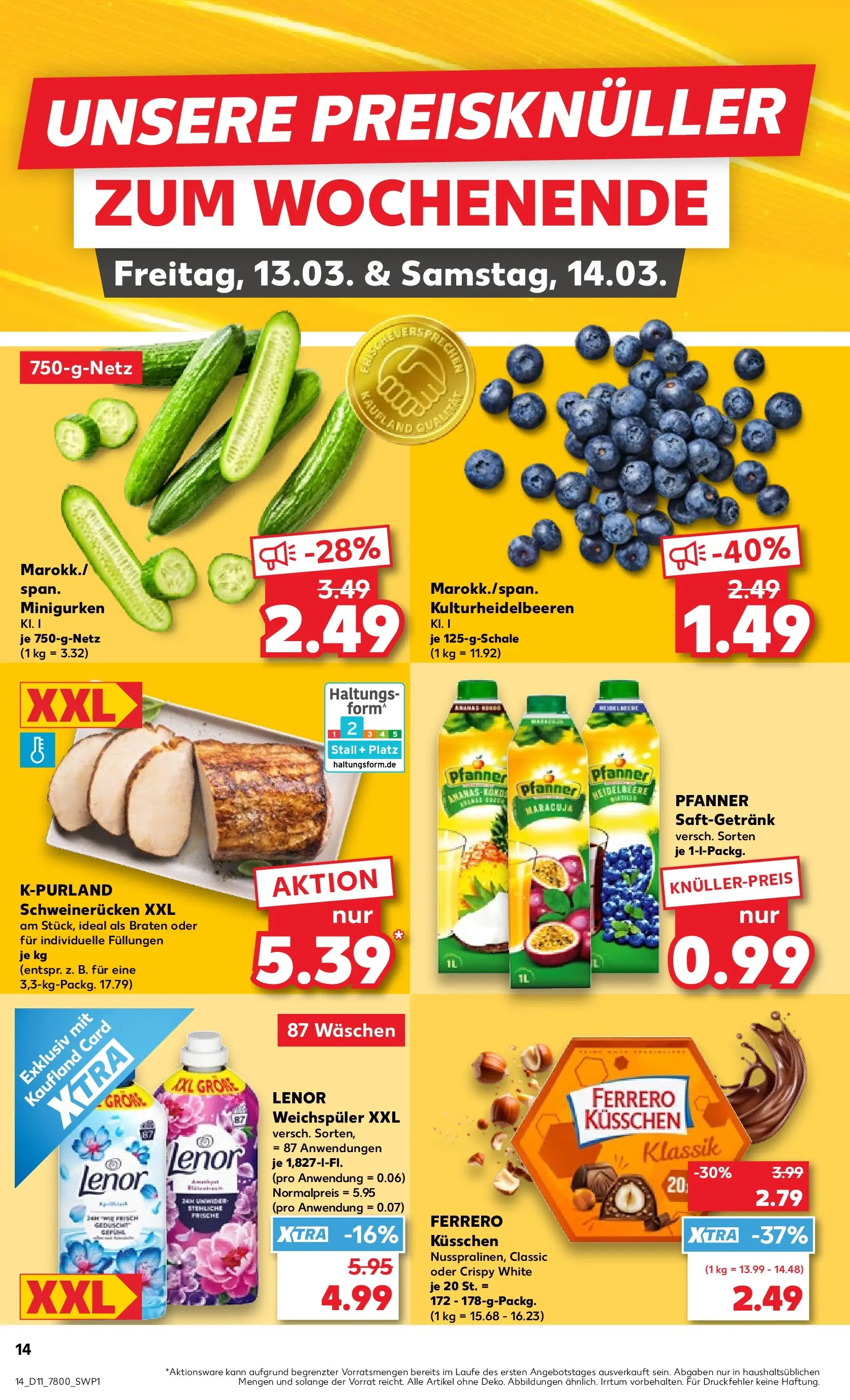 Prospekt Kaufland ab 12.03.2026 » Angebote Online zum Blättern | Seite: 18 | Produkte: Lenor, Weichspüler, Schweinerucken