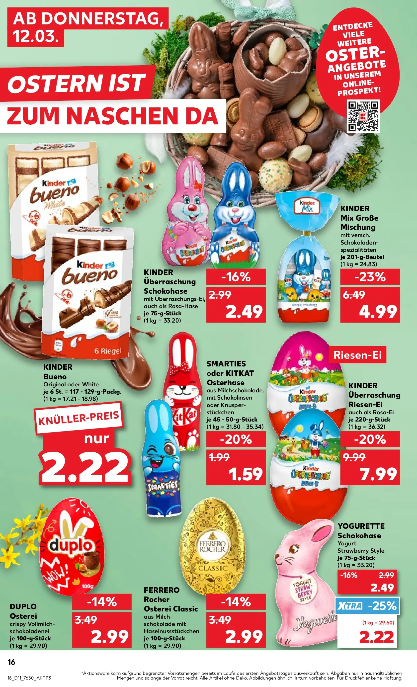 Prospekt Kaufland ab 12.03.2026 » Angebote Online zum Blättern | Seite: 20 | Produkte: Ferrero rocher, Milch, Yogurette, Schokolade