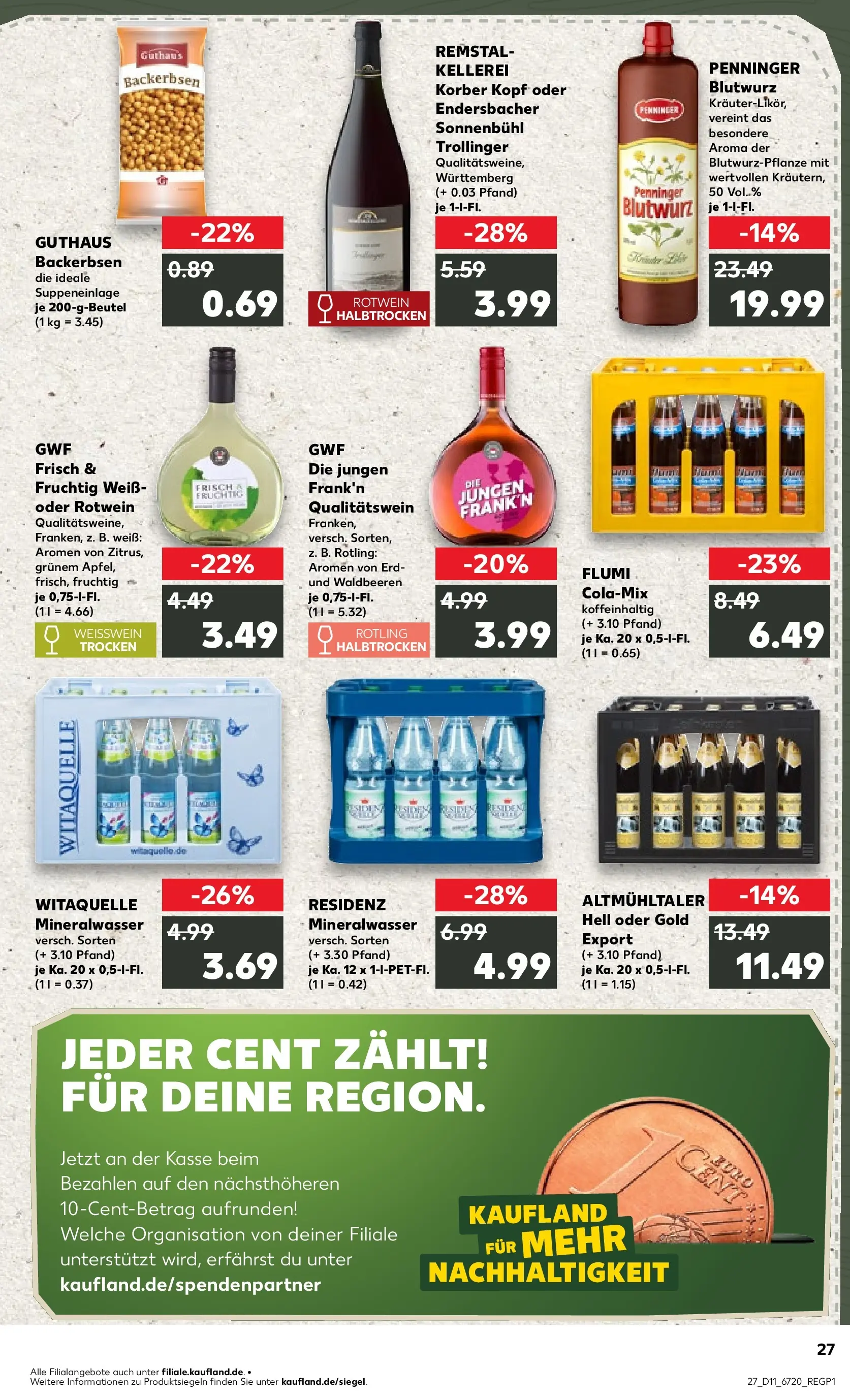 Prospekt Kaufland ab 12.03.2026 » Angebote Online zum Blättern | Seite: 31 | Produkte: Cola, Weißwein, Rotwein, Mineralwasser