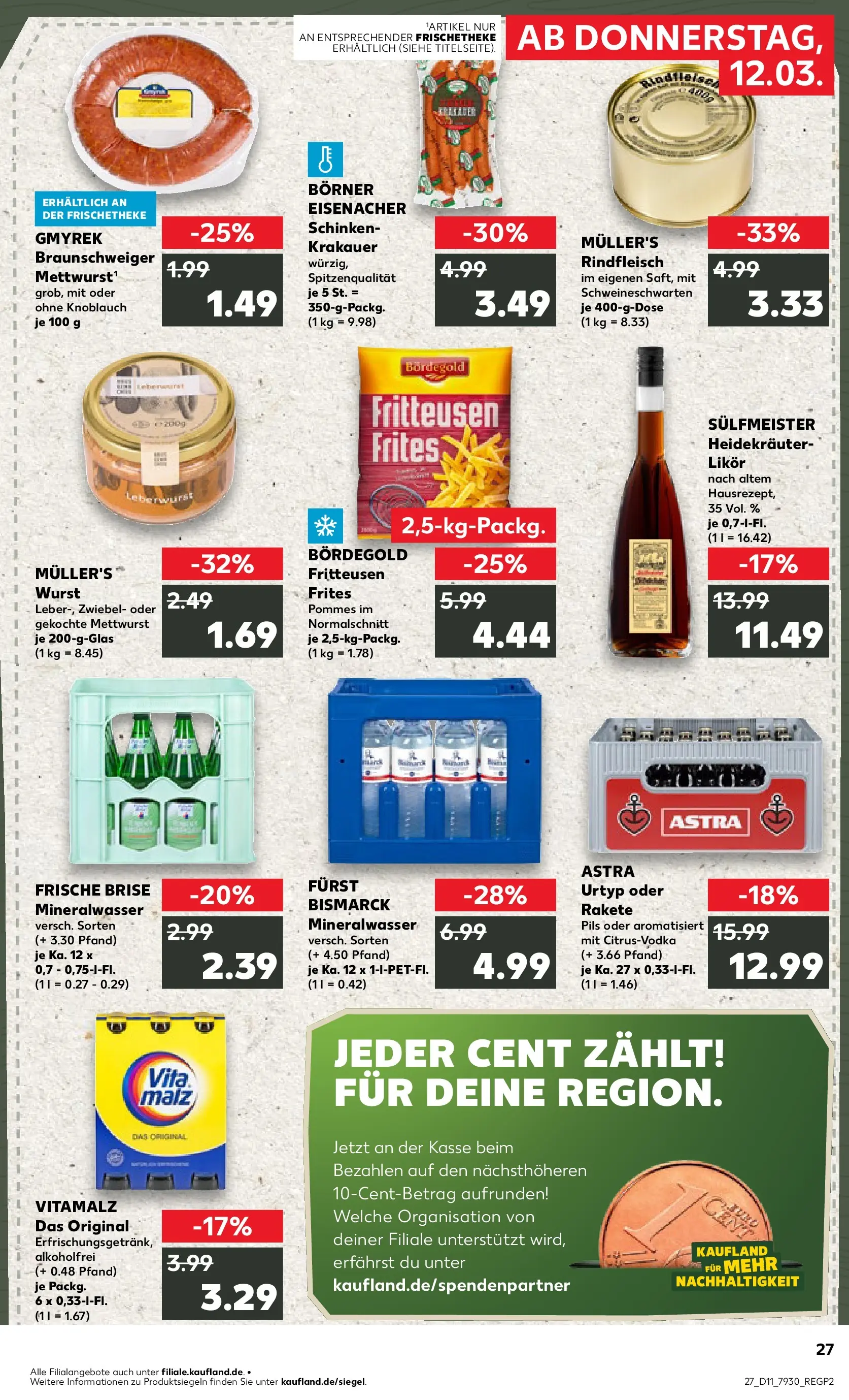 Prospekt Kaufland ab 09.03.2026 » Angebote Online zum Blättern | Seite: 39 | Produkte: Likör, Pils, Mineralwasser, Schinken