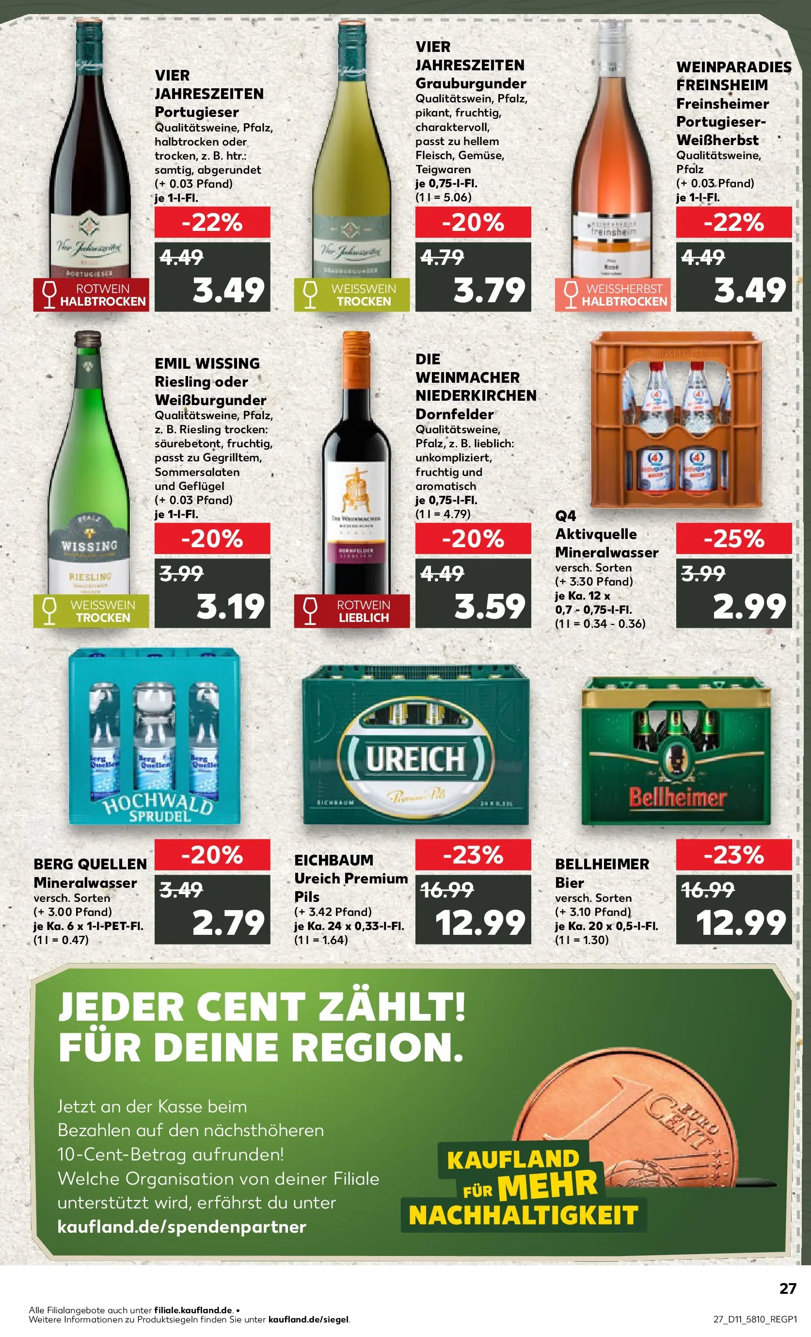 Prospekt Kaufland ab 12.03.2026 » Angebote Online zum Blättern | Seite: 27 | Produkte: Bier, Weißwein, Pils, Mineralwasser