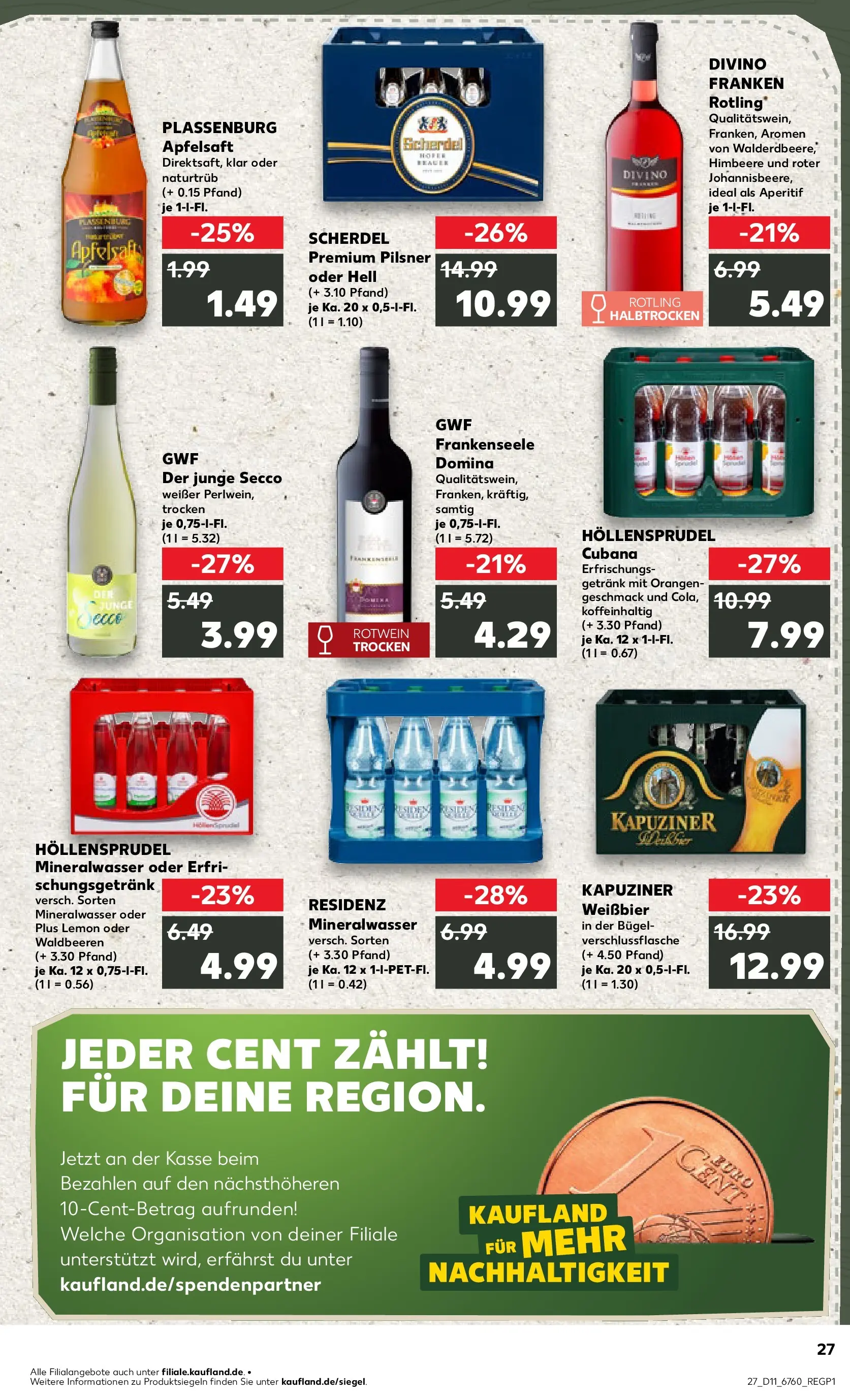 Prospekt Kaufland ab 09.03.2026 » Angebote Online zum Blättern | Seite: 39 | Produkte: Weißbier, Rotwein, Apfelsaft, Himbeere