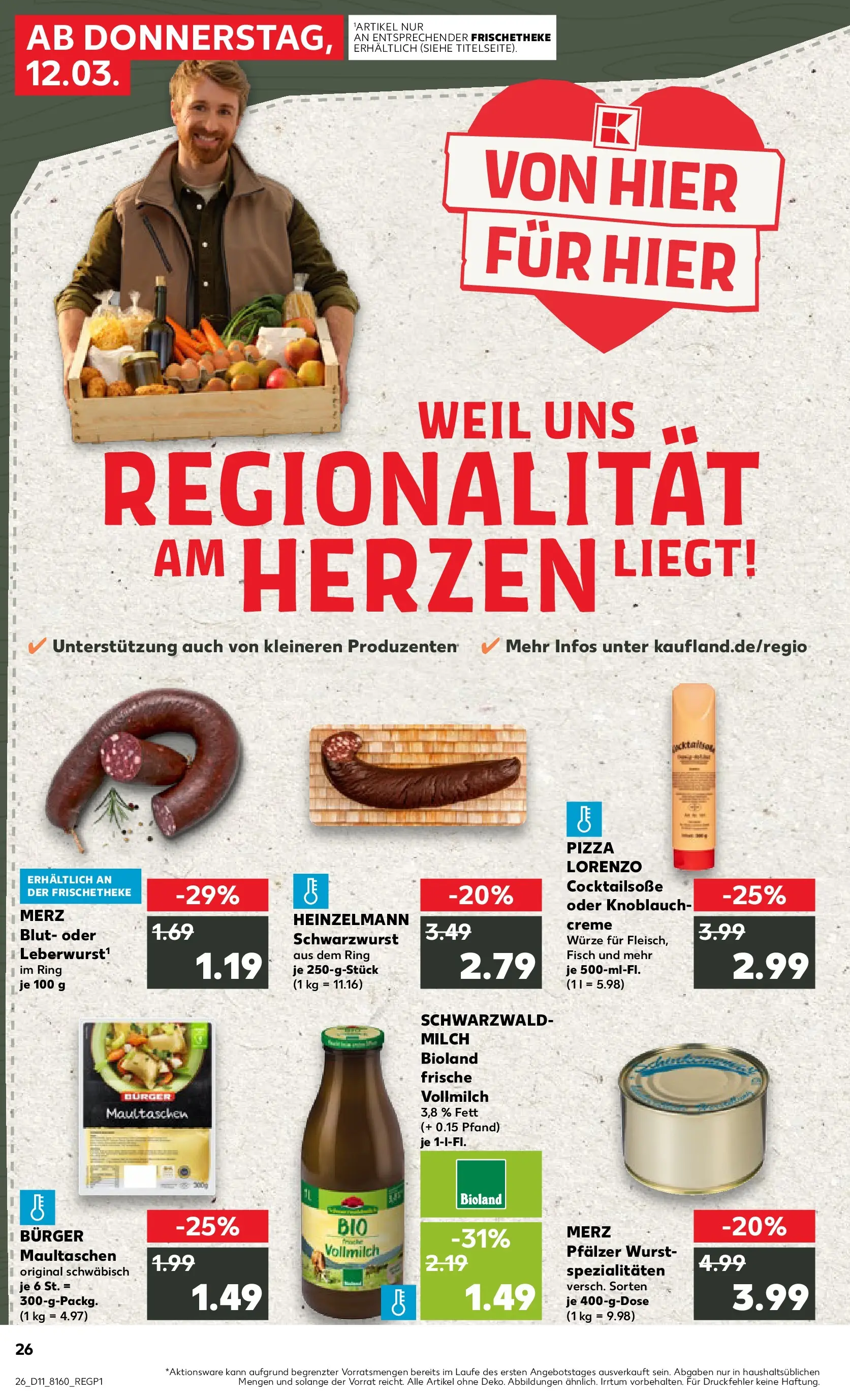 Prospekt Kaufland ab 09.03.2026 » Angebote Online zum Blättern | Seite: 38 | Produkte: Burger, Creme, Knoblauch, Maultaschen