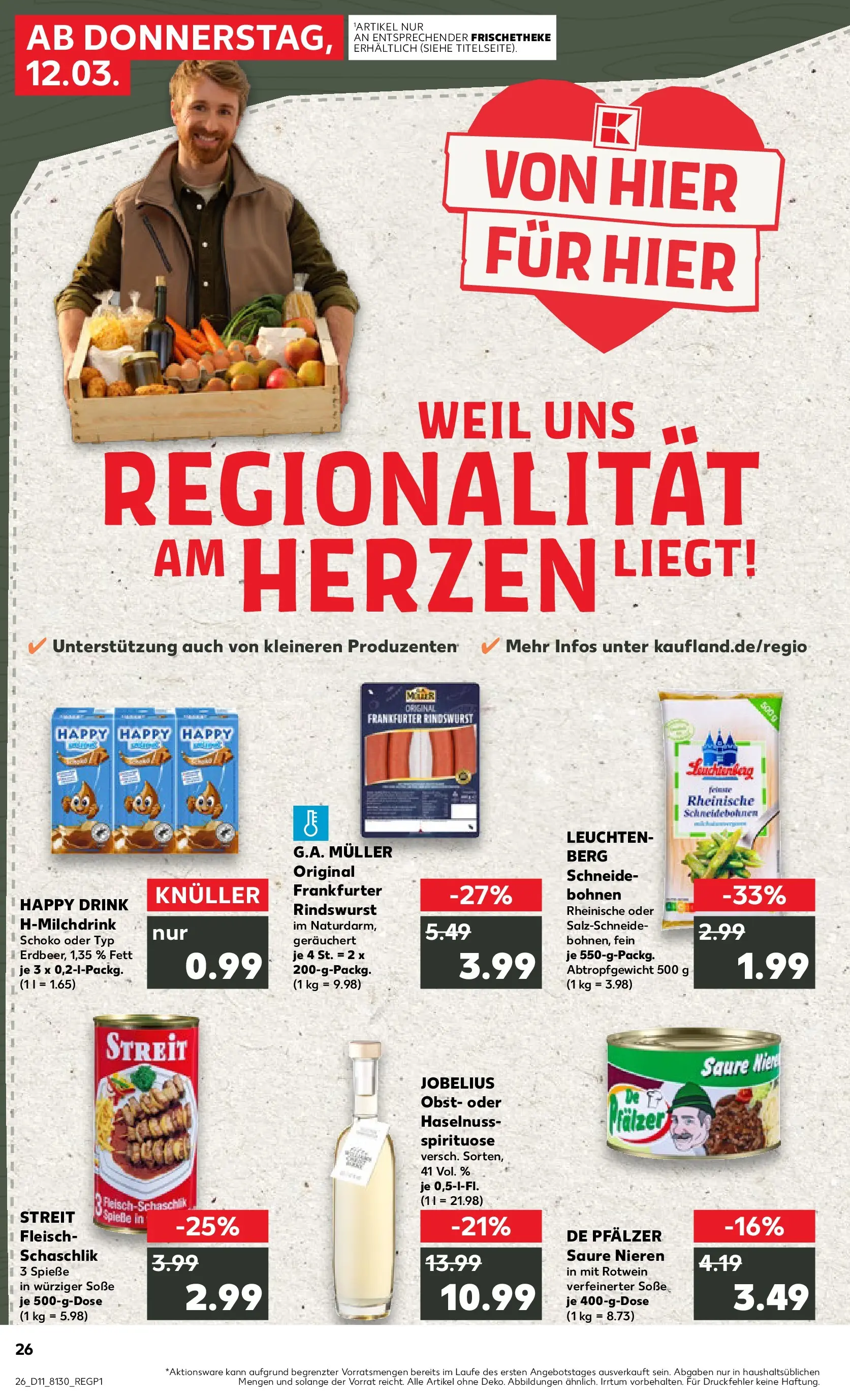 Prospekt Kaufland ab 12.03.2026 » Angebote Online zum Blättern | Seite: 26 | Produkte: Rotwein, Spieße, Soße, Fleisch