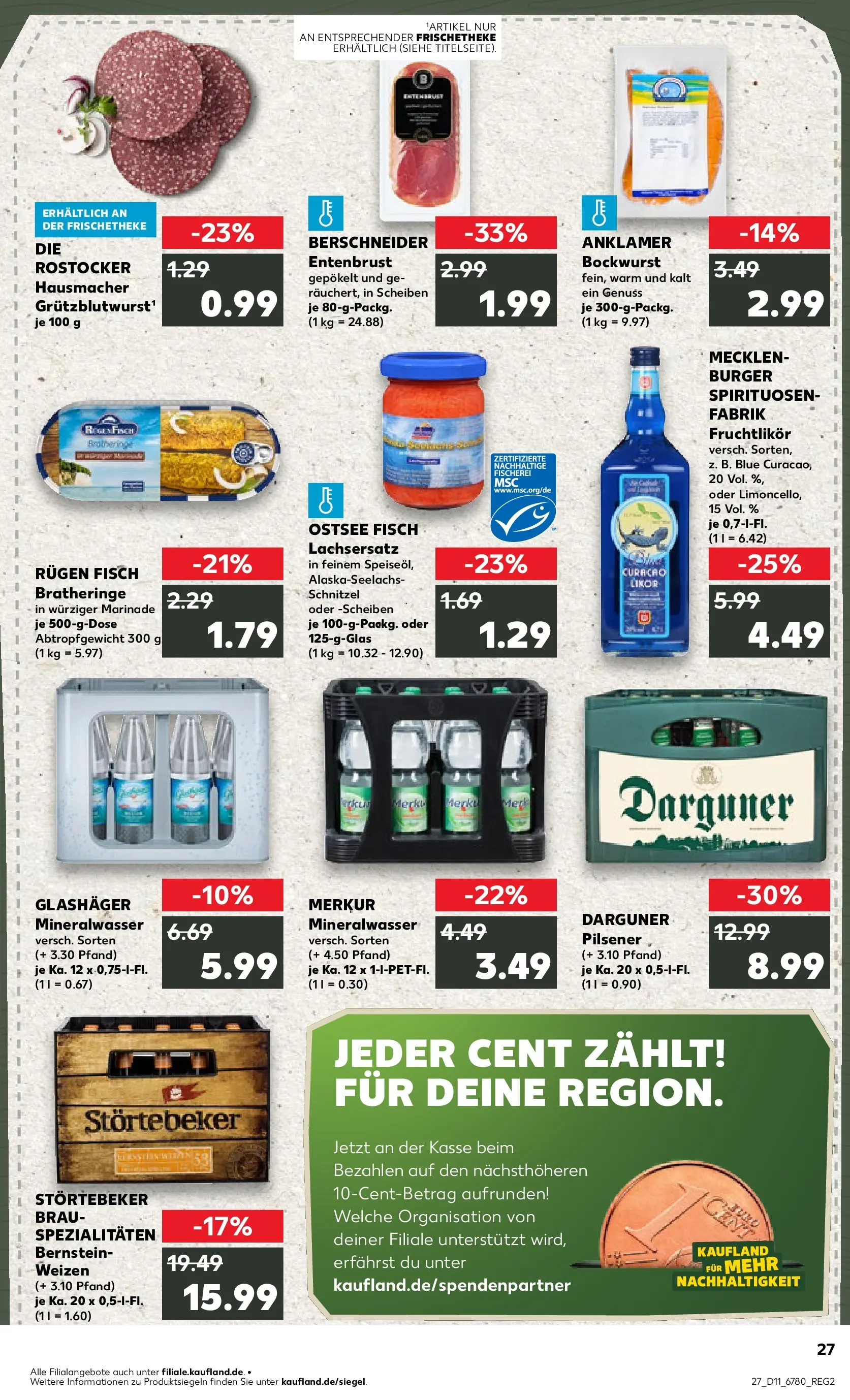 Prospekt Kaufland ab 12.03.2026 » Angebote Online zum Blättern | Seite: 27 | Produkte: Likör, Burger, Schnitzel, Mineralwasser