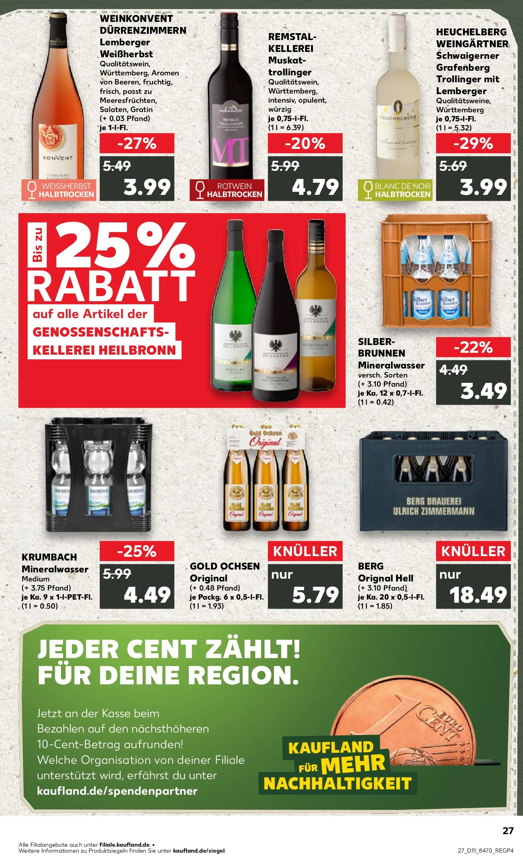 Prospekt Kaufland ab 09.03.2026 » Angebote Online zum Blättern | Seite: 39 | Produkte: Rotwein, Mineralwasser