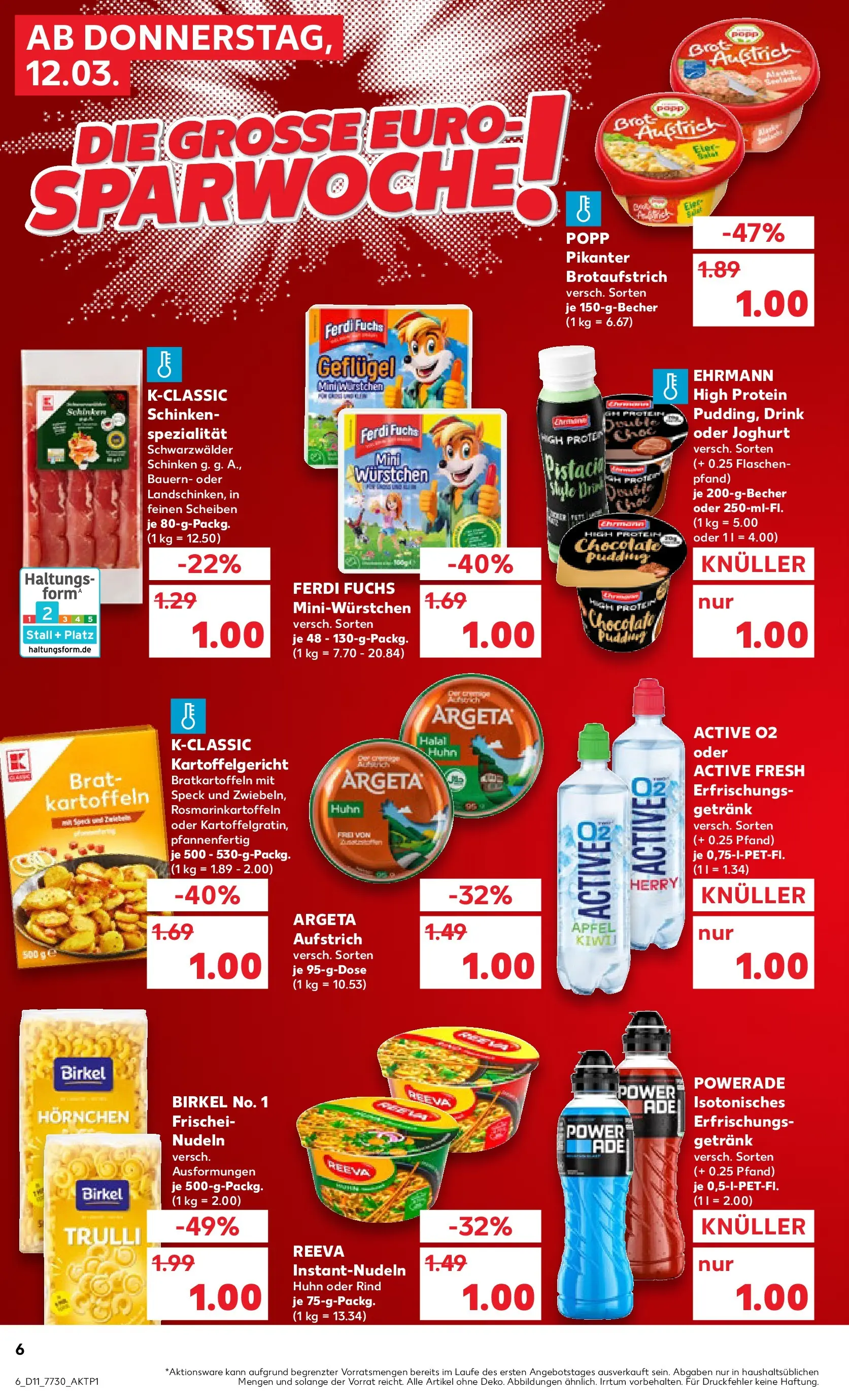 Prospekt Kaufland ab 09.03.2026 » Angebote Online zum Blättern | Seite: 18 | Produkte: Powerade, Pasta, Schinken, Nudeln