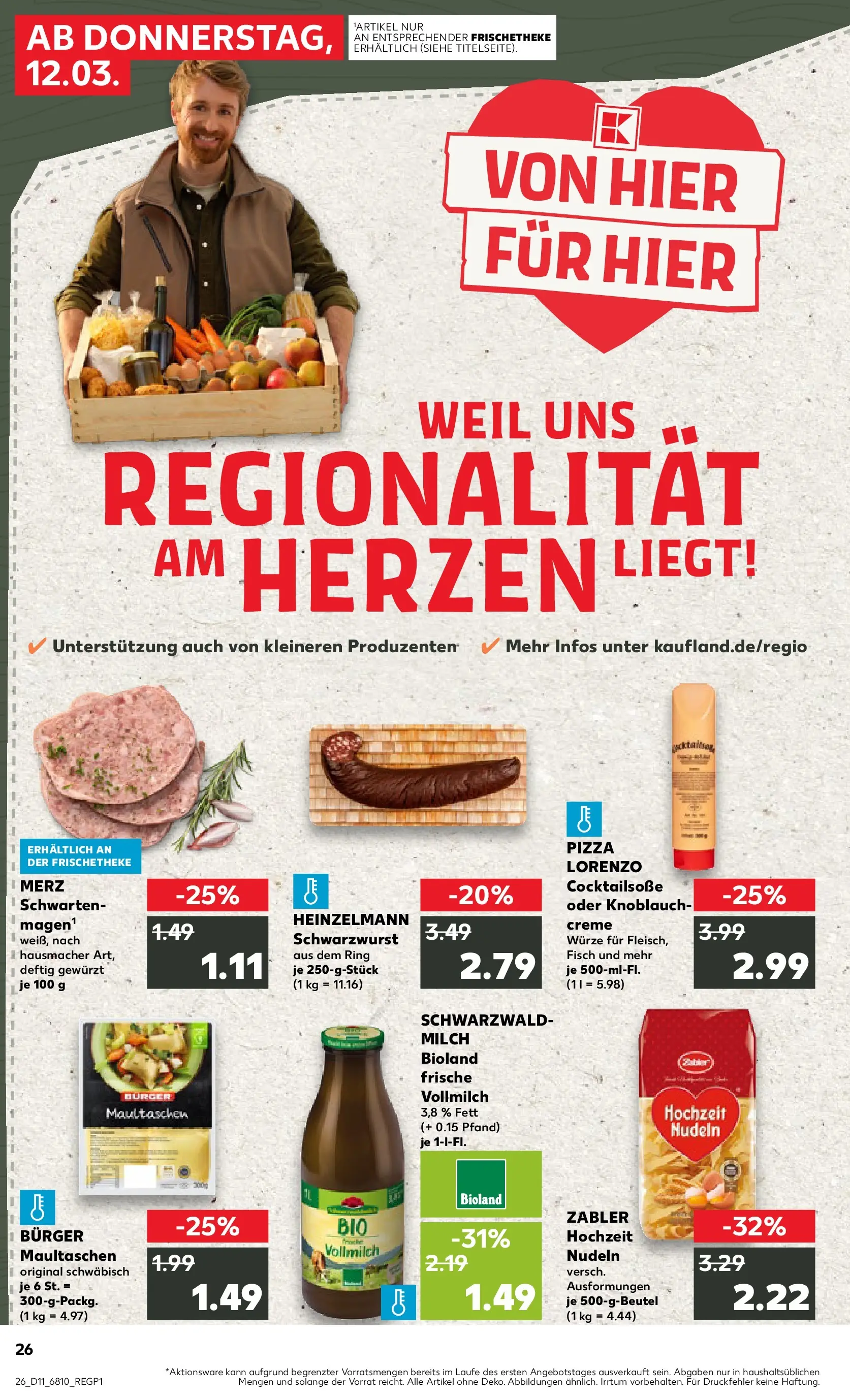 Prospekt Kaufland ab 12.03.2026 » Angebote Online zum Blättern | Seite: 34 | Produkte: Burger, Creme, Fisch, Nudeln