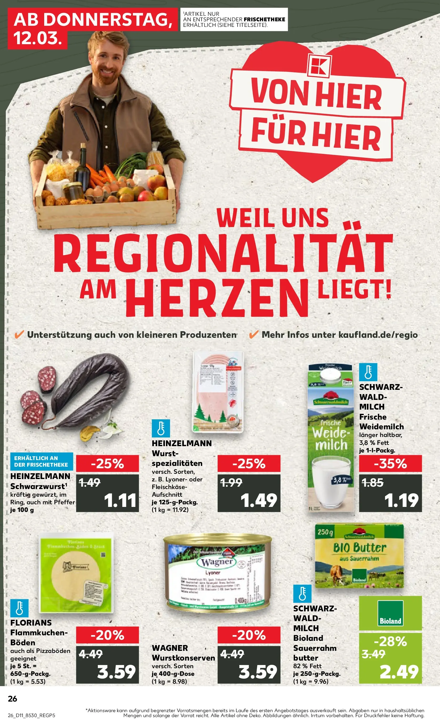 Prospekt Kaufland ab 09.03.2026 » Angebote Online zum Blättern | Seite: 38 | Produkte: Milch, Pfeffer, Wurst, Pizza
