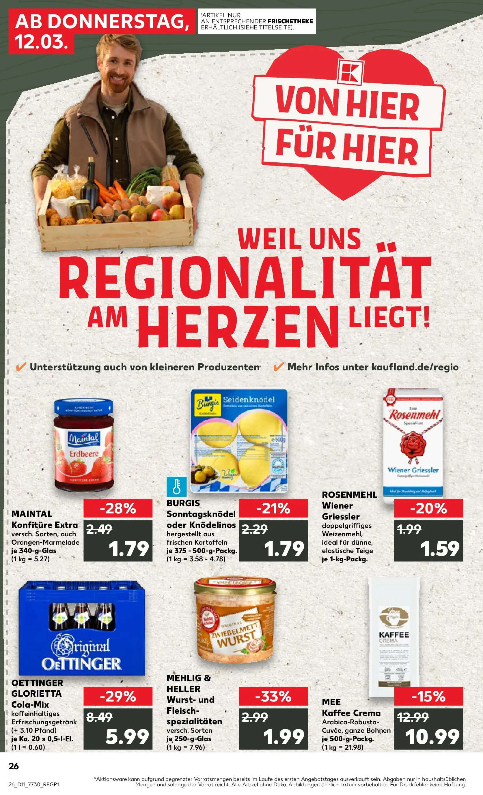 Prospekt Kaufland ab 12.03.2026 » Angebote Online zum Blättern | Seite: 34 | Produkte: Cola, Oettinger, Wurst, Fleisch