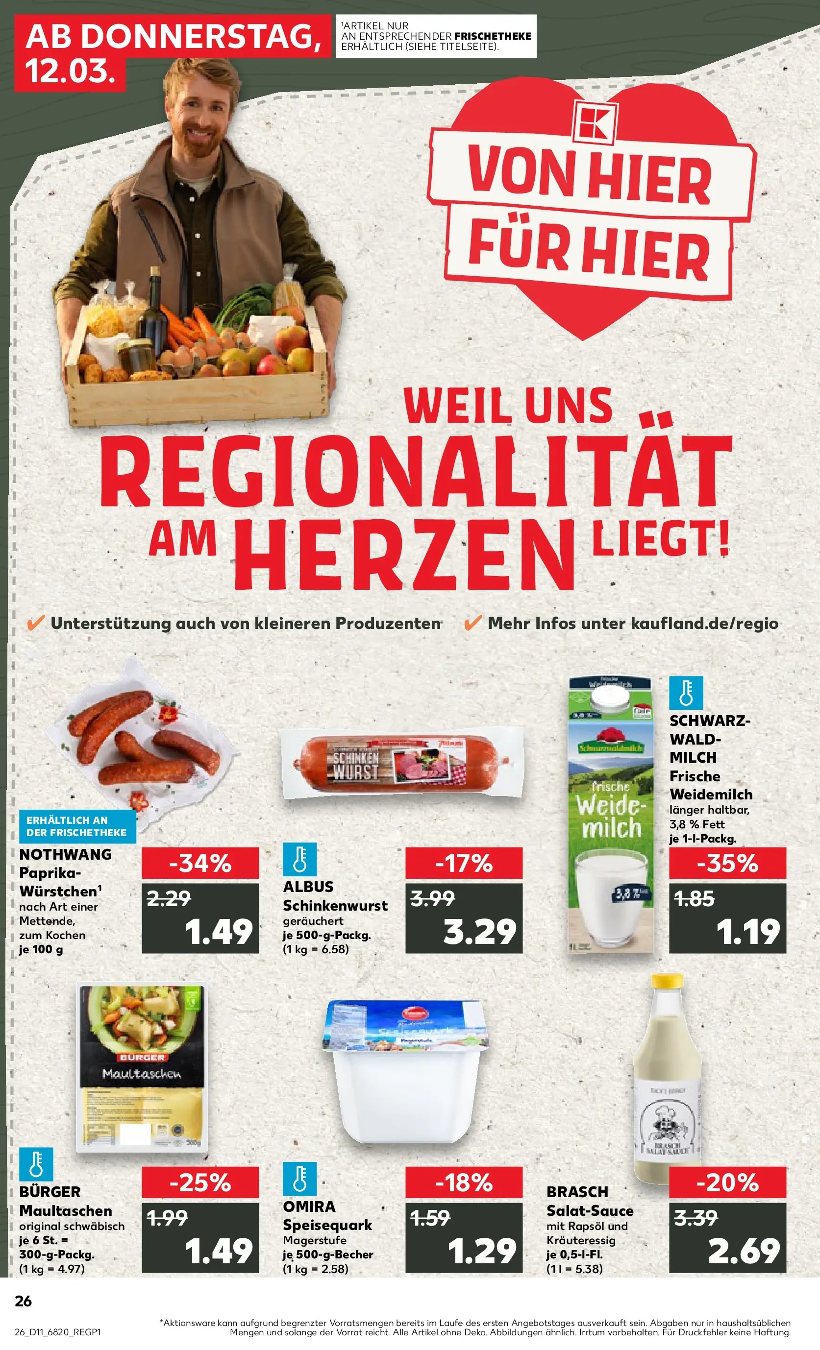 Prospekt Kaufland ab 09.03.2026 » Angebote Online zum Blättern | Seite: 38 | Produkte: Quark, Dressing, Paprika, Speisequark