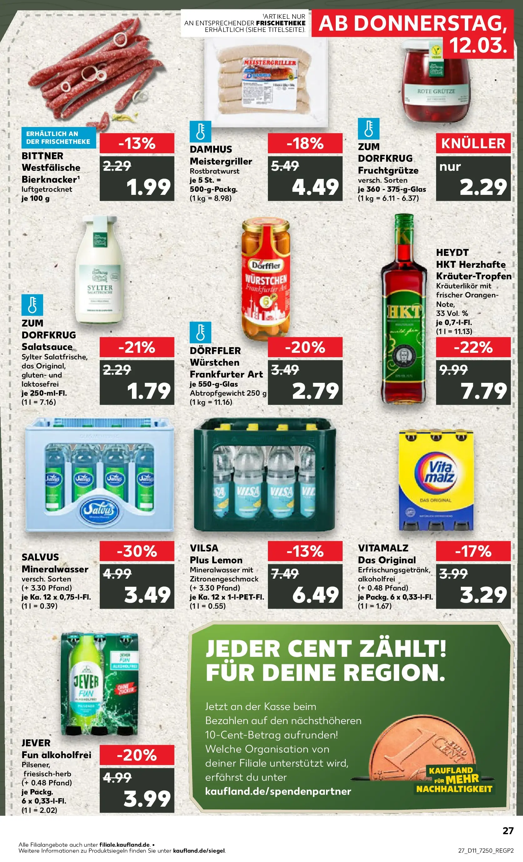 Prospekt Kaufland ab 12.03.2026 » Angebote Online zum Blättern | Seite: 27 | Produkte: Orangen, Mineralwasser, Jever