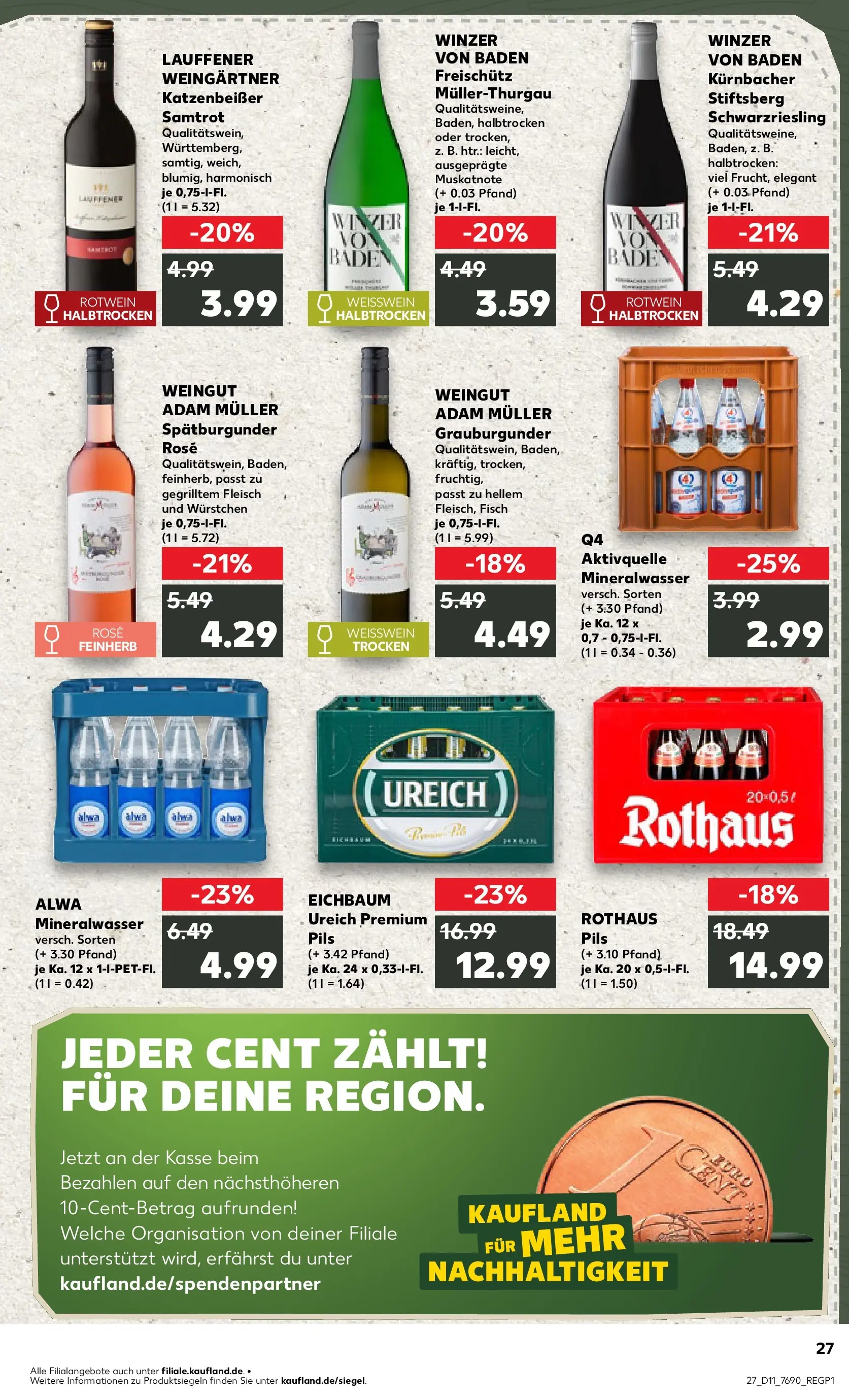 Prospekt Kaufland ab 09.03.2026 » Angebote Online zum Blättern | Seite: 39 | Produkte: Weißwein, Mineralwasser, Fisch, Fleisch