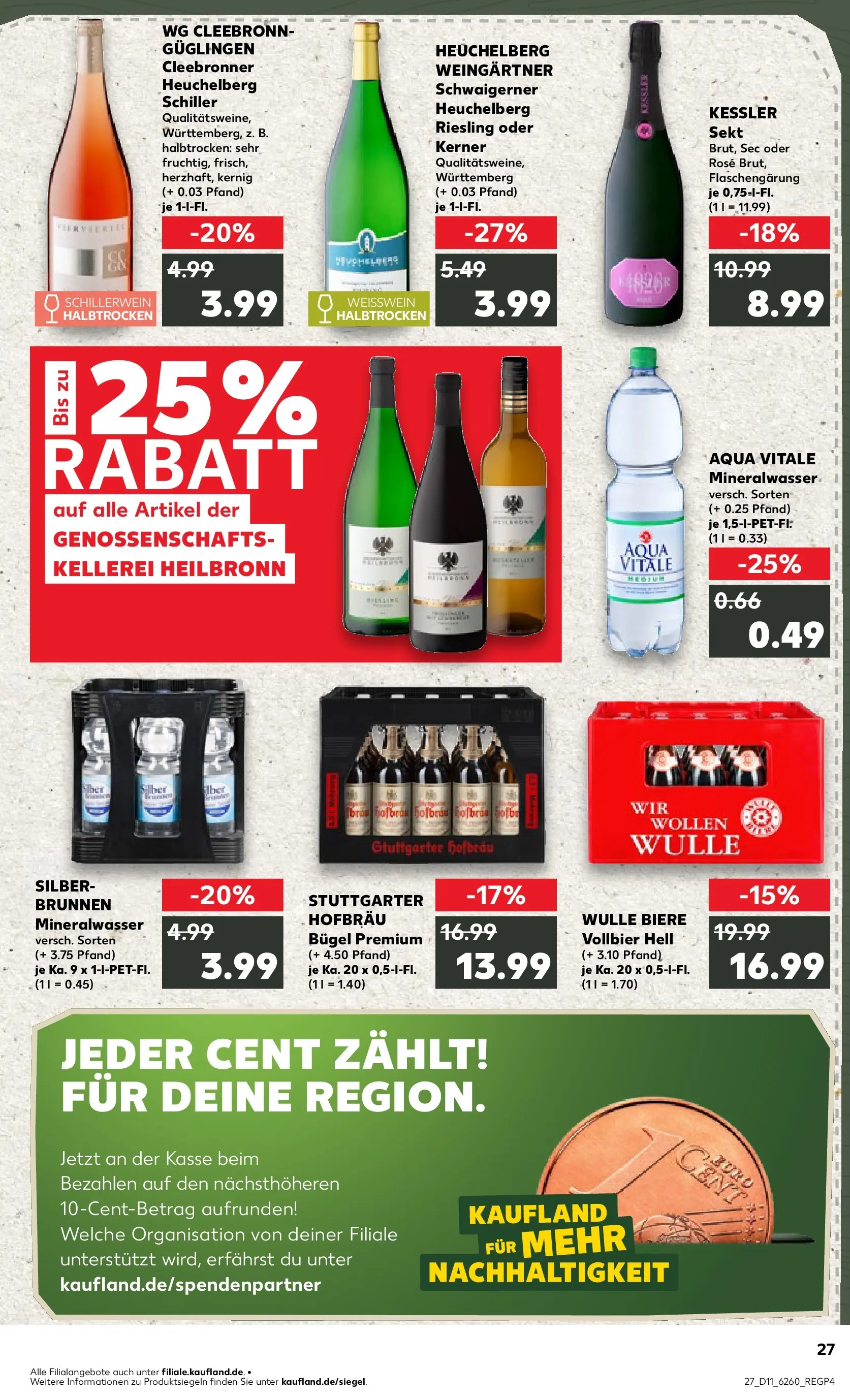 Prospekt Kaufland ab 12.03.2026 » Angebote Online zum Blättern | Seite: 27 | Produkte: Weißwein, Sekt, Mineralwasser
