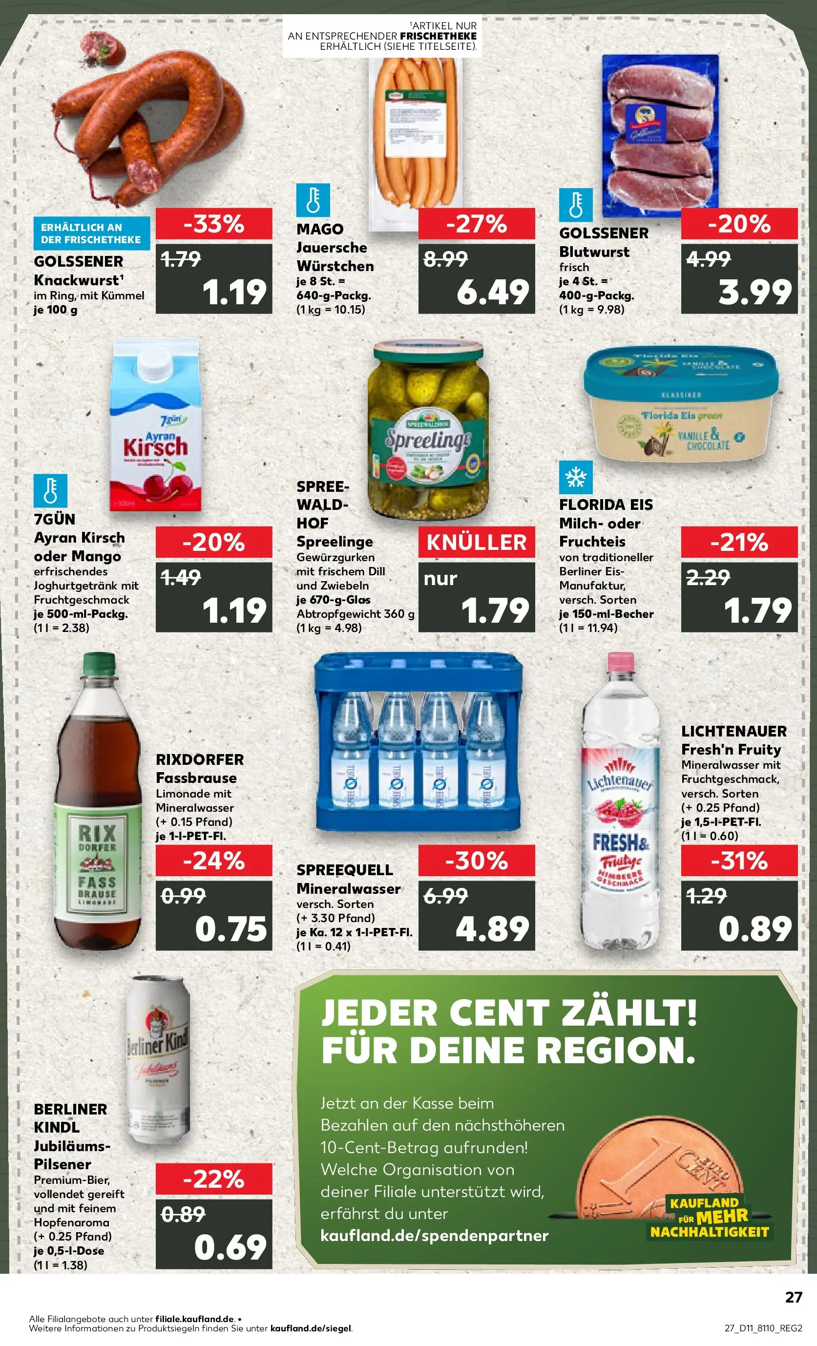 Prospekt Kaufland ab 11.03.2026 » Angebote Online zum Blättern | Seite: 27 | Produkte: Berliner, Zwiebeln, Mango, Dill