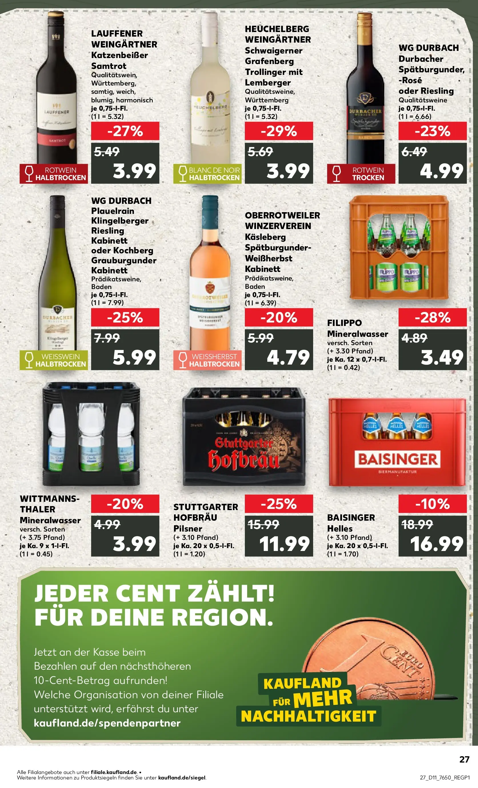 Prospekt Kaufland ab 09.03.2026 » Angebote Online zum Blättern | Seite: 39 | Produkte: Weißwein, Rotwein, Mineralwasser