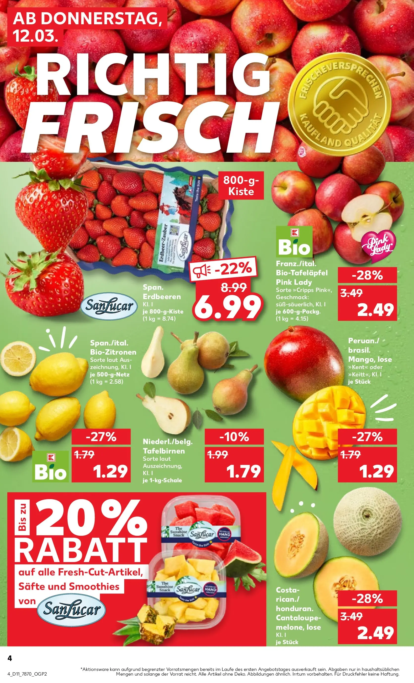 Prospekt Kaufland ab 09.03.2026 » Angebote Online zum Blättern | Seite: 20 | Produkte: Mango, Erdbeeren