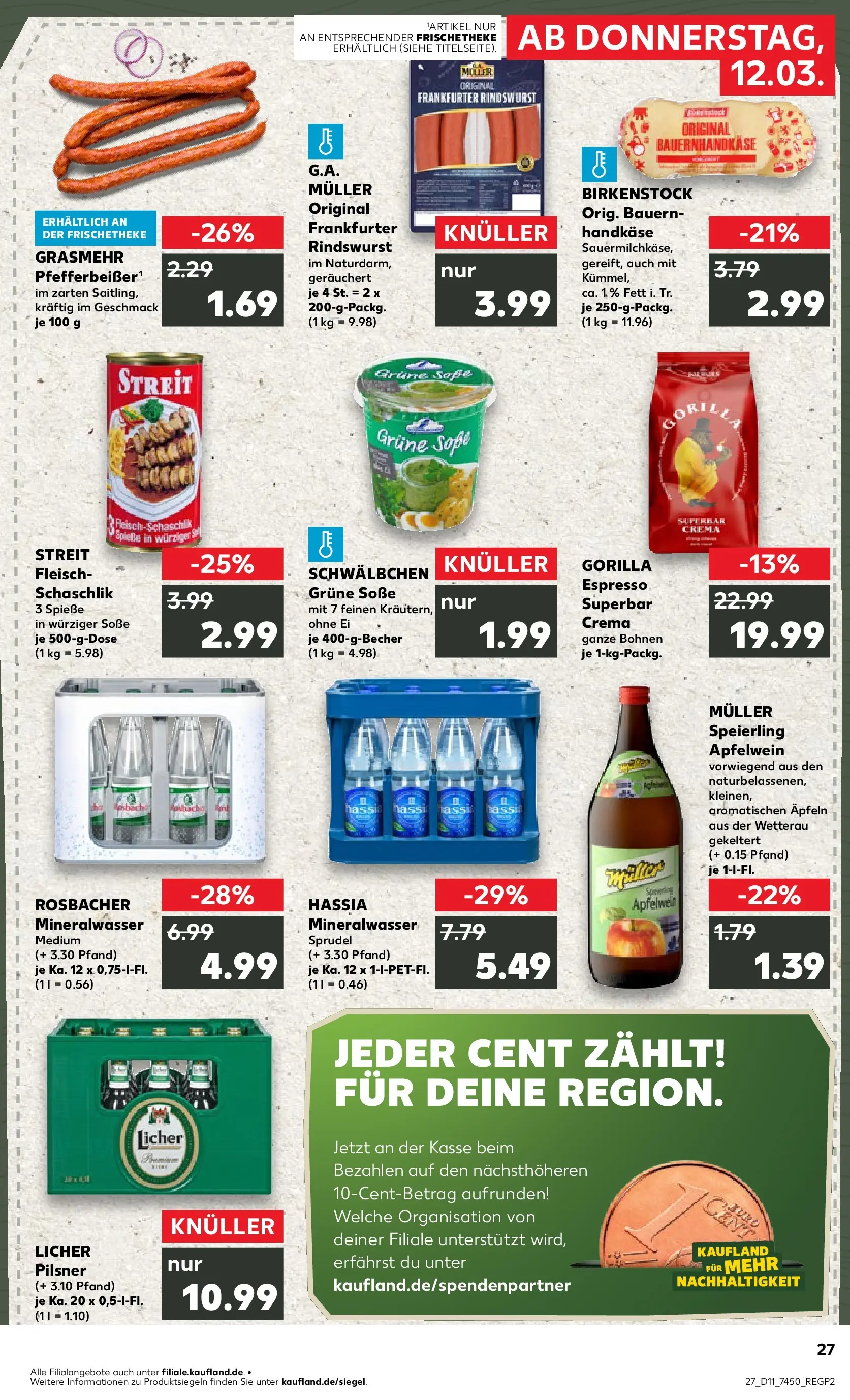 Prospekt Kaufland ab 09.03.2026 » Angebote Online zum Blättern | Seite: 39 | Produkte: Spieße, Mineralwasser, Apple, Fleisch