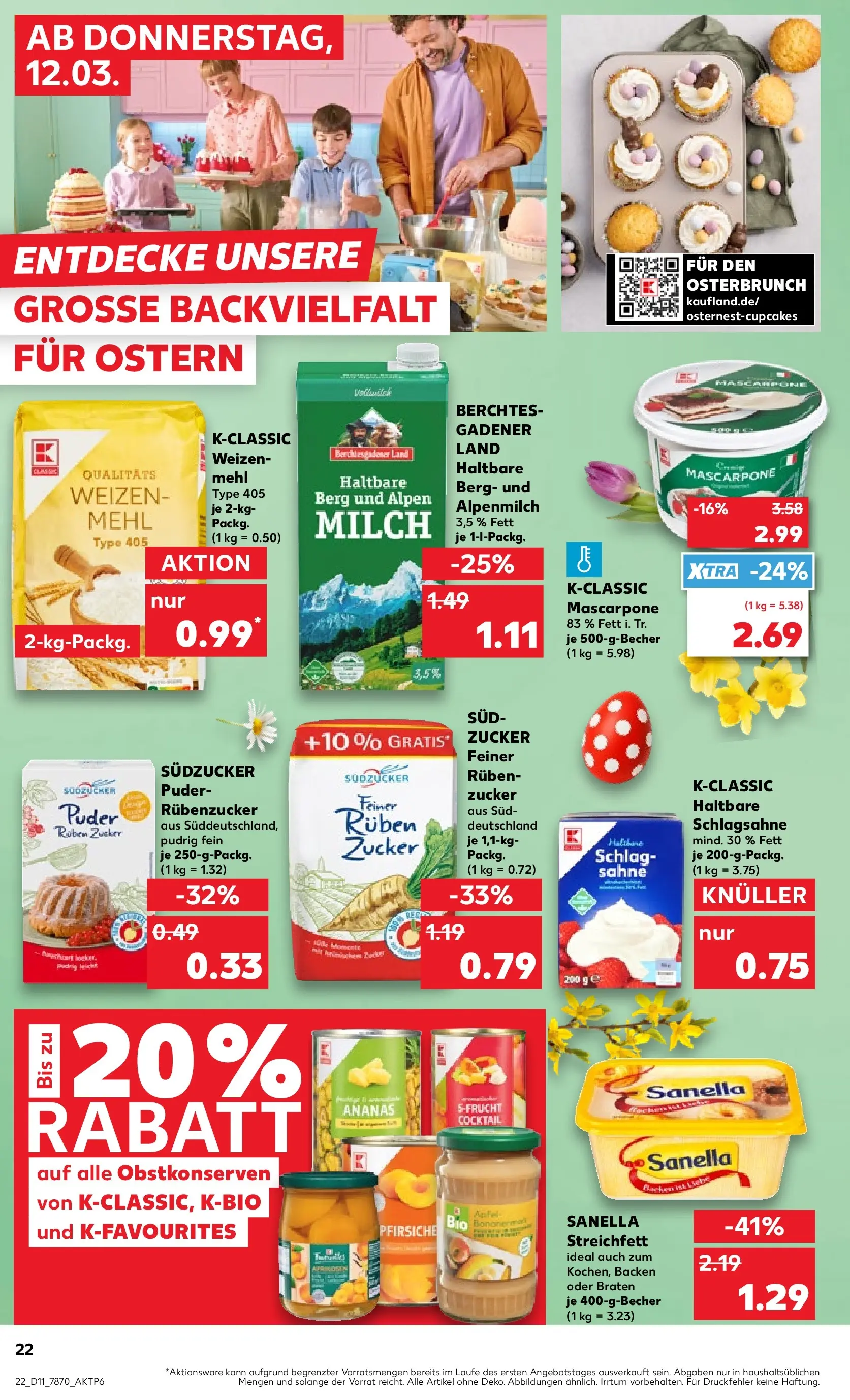 Prospekt Kaufland ab 09.03.2026 » Angebote Online zum Blättern | Seite: 38 | Produkte: Puder, Ananas, Sanella, Sahne