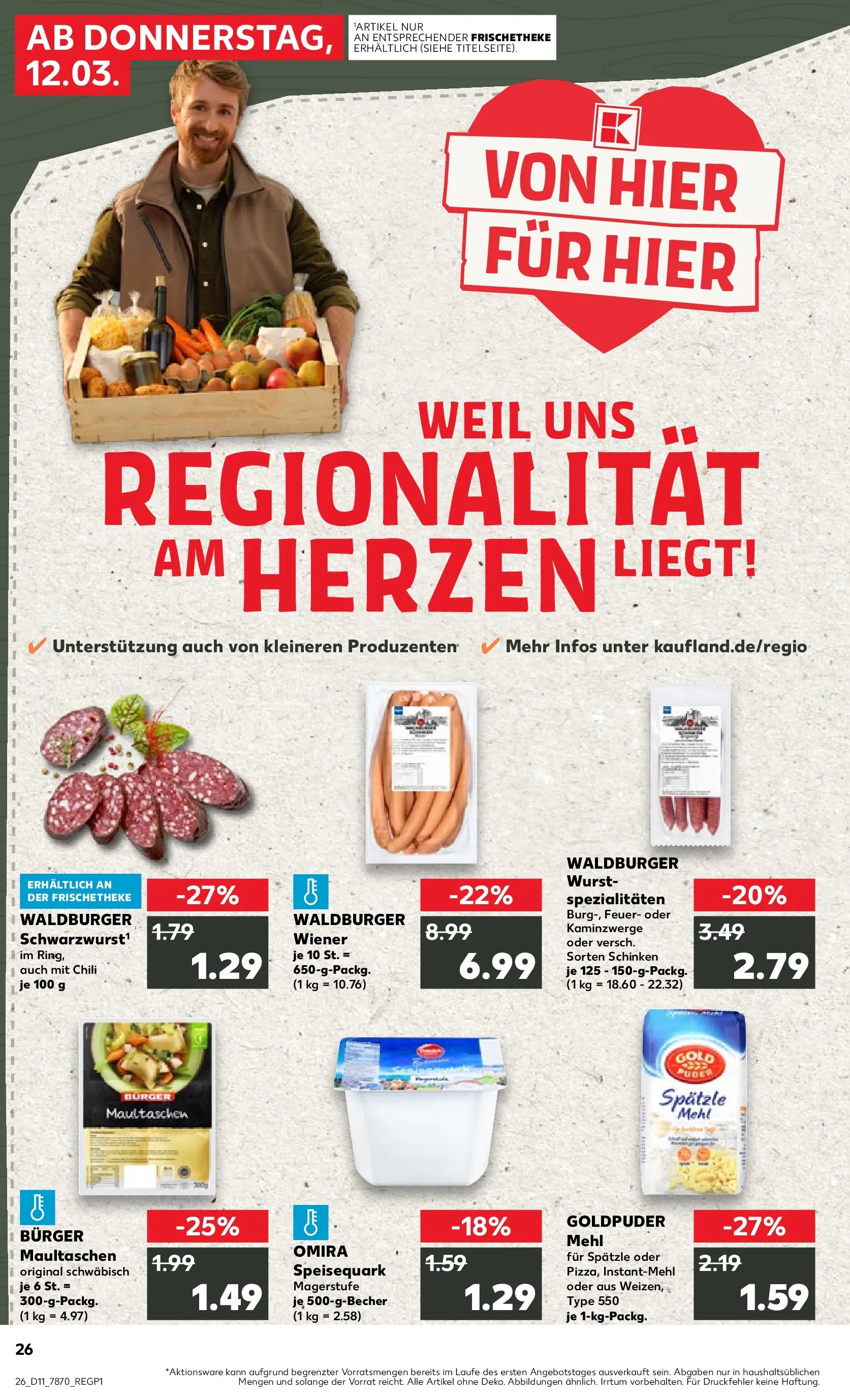Prospekt Kaufland ab 09.03.2026 » Angebote Online zum Blättern | Seite: 42 | Produkte: Mehl, Burger, Puder, Maultaschen