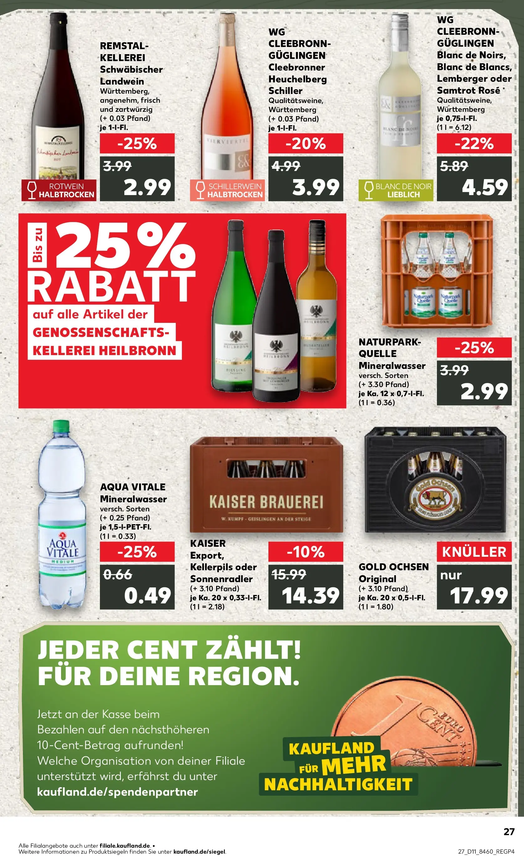 Prospekt Kaufland ab 09.03.2026 » Angebote Online zum Blättern | Seite: 39 | Produkte: Rotwein, Mineralwasser