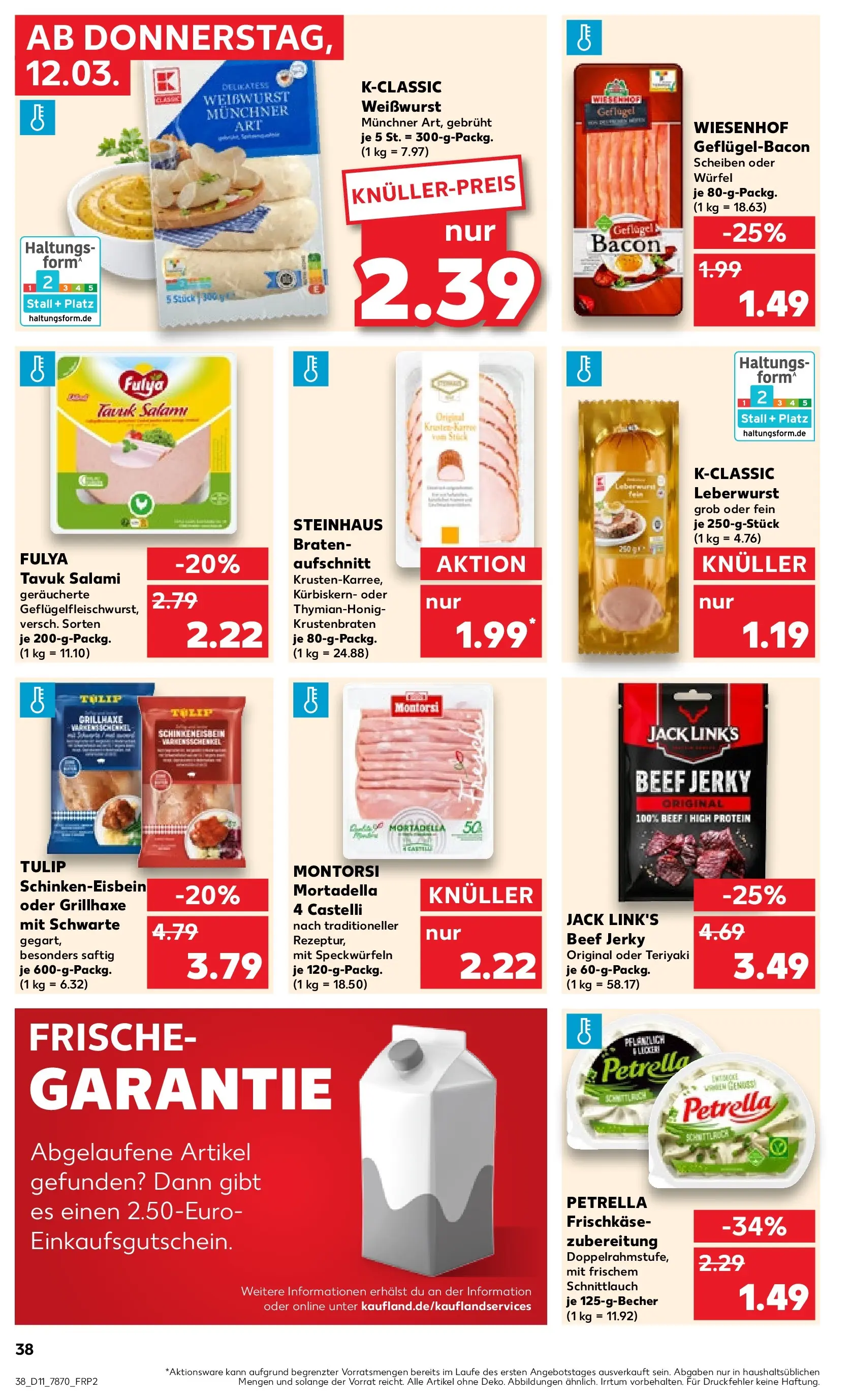 Prospekt Kaufland ab 09.03.2026 » Angebote Online zum Blättern | Seite: 54 | Produkte: Weißwurst, Krustenbraten, Salami, Frischkase