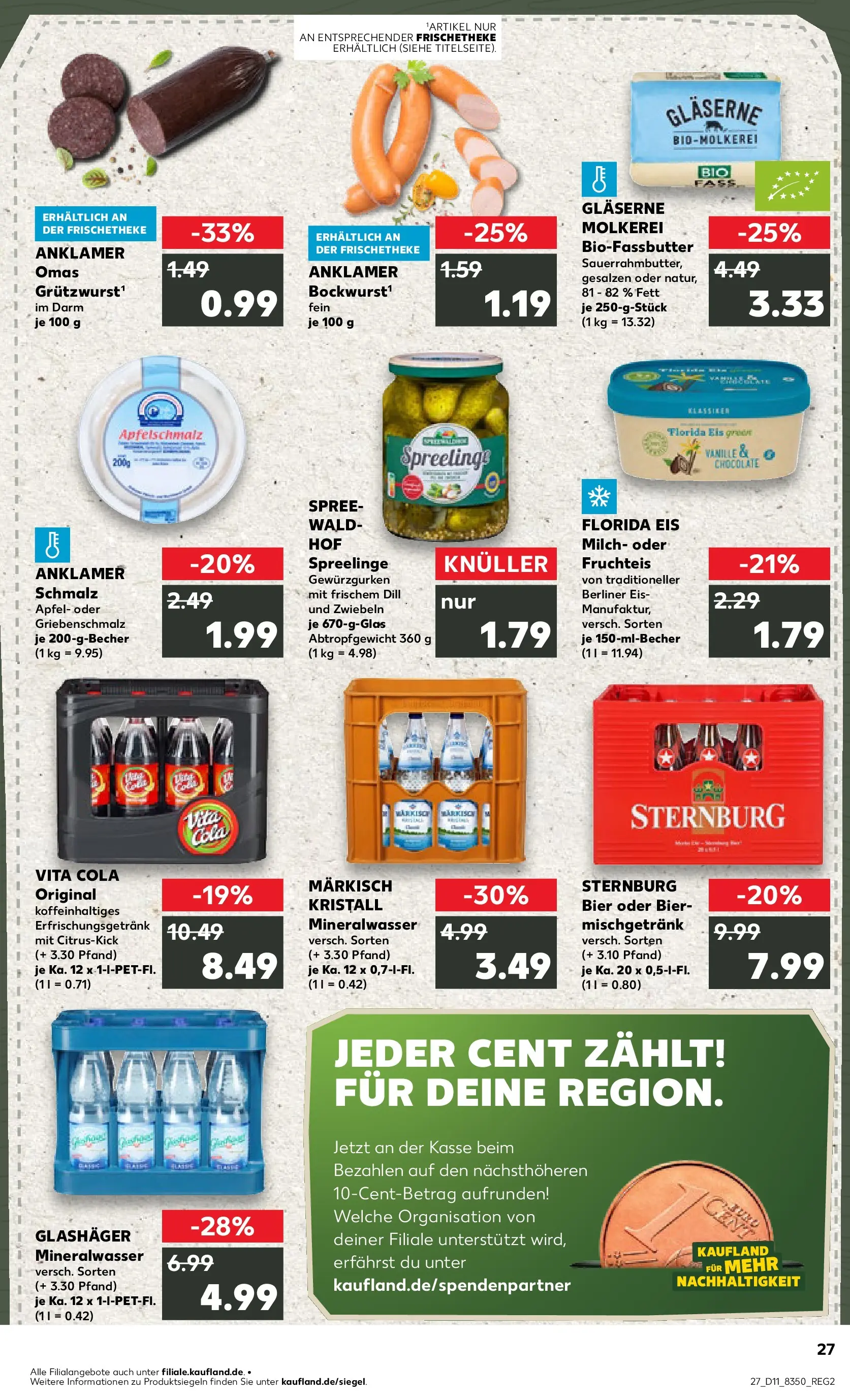 Prospekt Kaufland ab 12.03.2026 » Angebote Online zum Blättern | Seite: 27 | Produkte: Milch, Äpfel, Mineralwasser, Eis